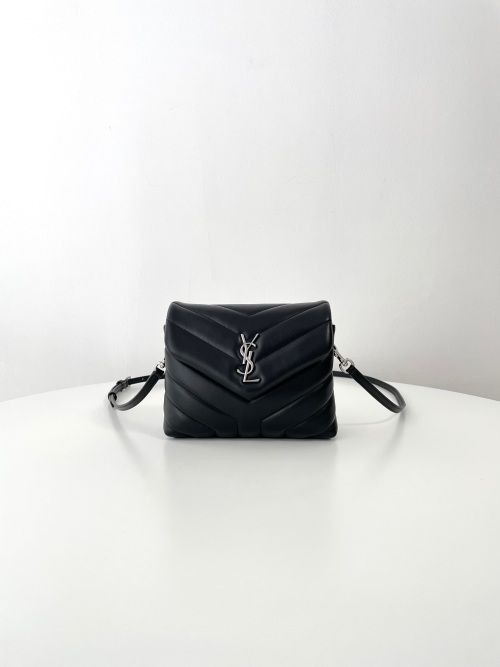 Yves Saint Laurent Loulou Mini Bag, Chevron Quilted Leather, Black, Adjustable Strap 1 Yves Saint Laurent Loulou Mini Bag, Chevron Quilted Leather, Black, Adjustable Strap