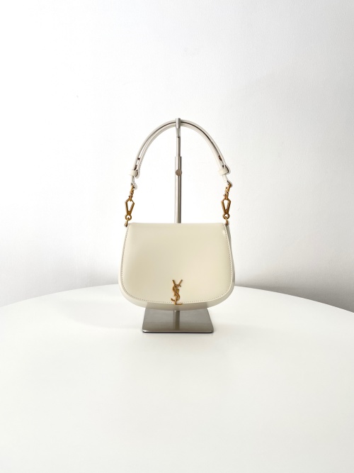 Saint Laurent Voltaire Box Bag in White Leather with Gold Hardware 1 Saint Laurent Voltaire Box Bag in White Leather with Gold Hardware