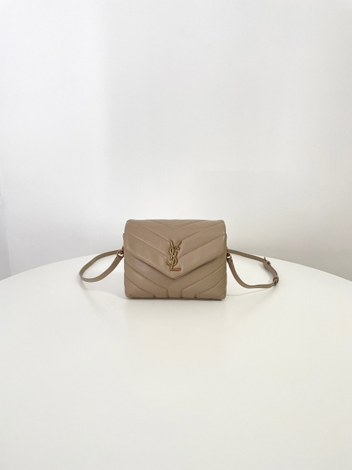 Yves Saint Laurent Loulou Mini Bag in Dark Beige - Stylish & Versatile 1 Yves Saint Laurent Loulou Mini Bag in Dark Beige - Stylish & Versatile