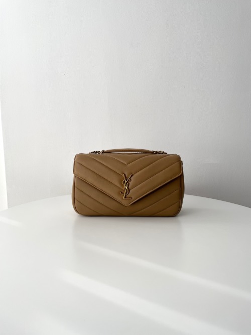 Yves Saint Laurent Loulou Medium Brown Leather Shoulder Bag, 29x17x8cm 1 Yves Saint Laurent Loulou Medium Brown Leather Shoulder Bag, 29x17x8cm