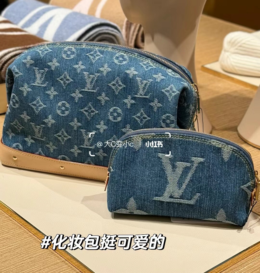 [POCHETTE COSMETIQUE Large Clutch Cosmetic Bag] M24317 Blue (Denim Denim)