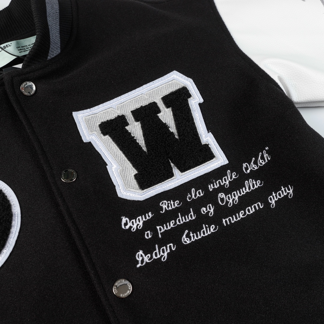 Embroidered Baseball Suit Jacket with Offwire Towel Detail in Multiple Sizes - 图片 6