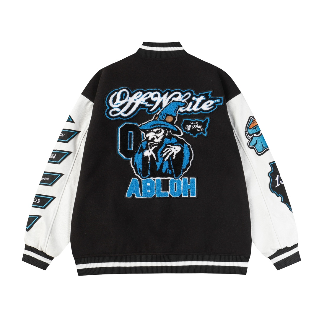 Offwire Witch Embroidered Baseball Jacket for Men in Various Sizes - 图片 9