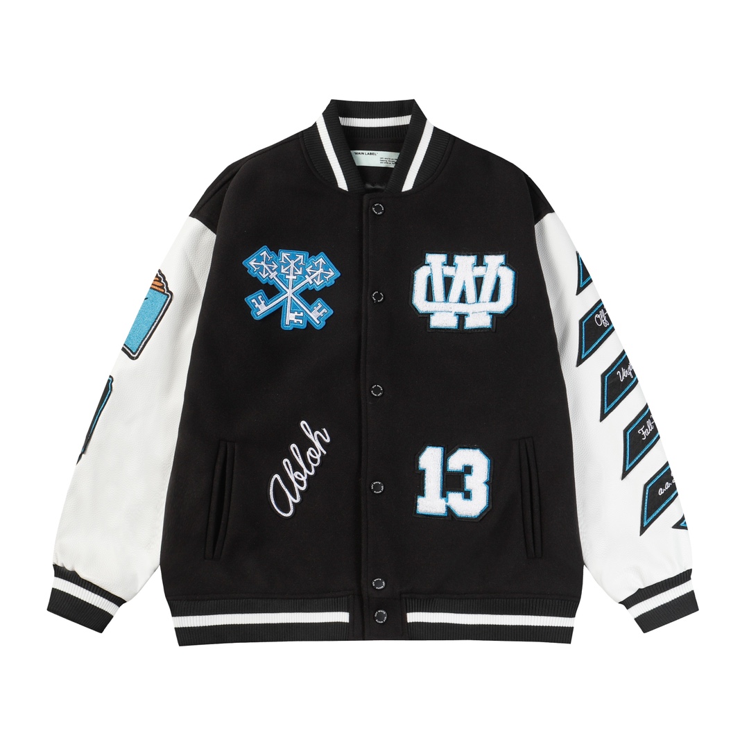 Offwire Witch Embroidered Baseball Jacket for Men in Various Sizes