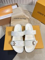 Louis Vuitton Shoes Slippers Engraving Cowhide Rubber Sheepskin Spring/Summer Collection