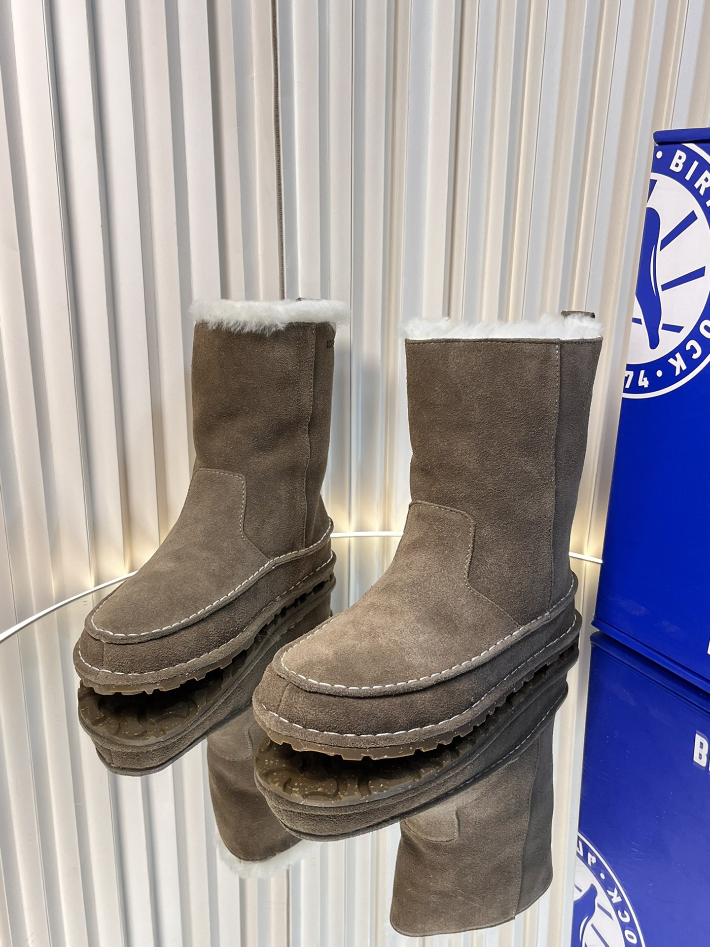 Birkenstock 2024 Autumn Winter Heavy Wool Snow Boots Fashion Comfort Warmth. - 图片 2