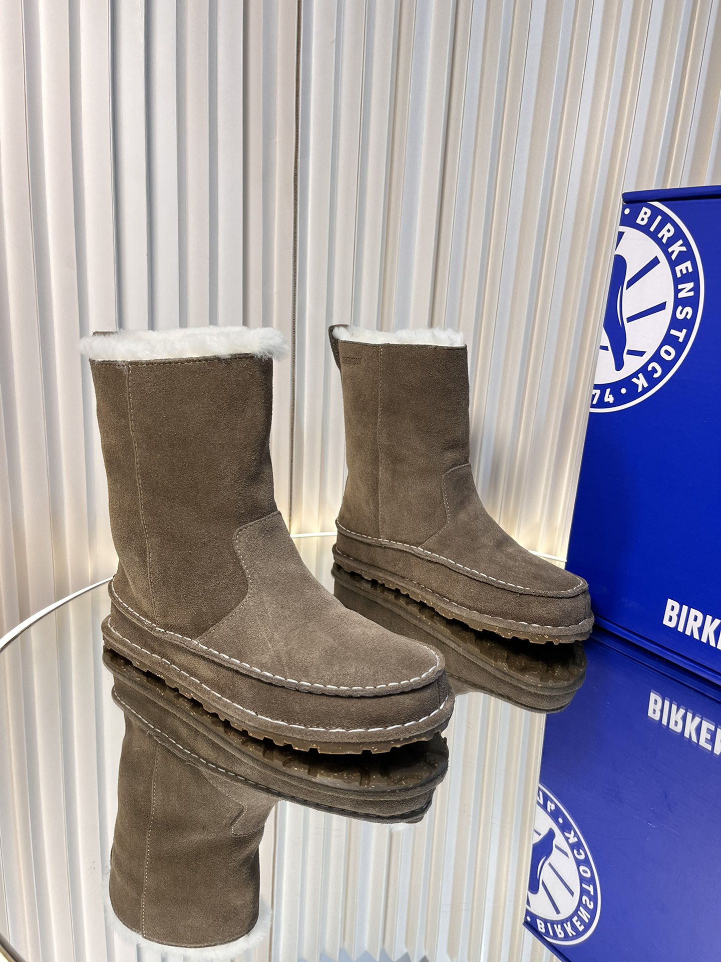 Birkenstock 2024 Autumn Winter Heavy Wool Snow Boots Fashion Comfort Warmth. - 图片 1