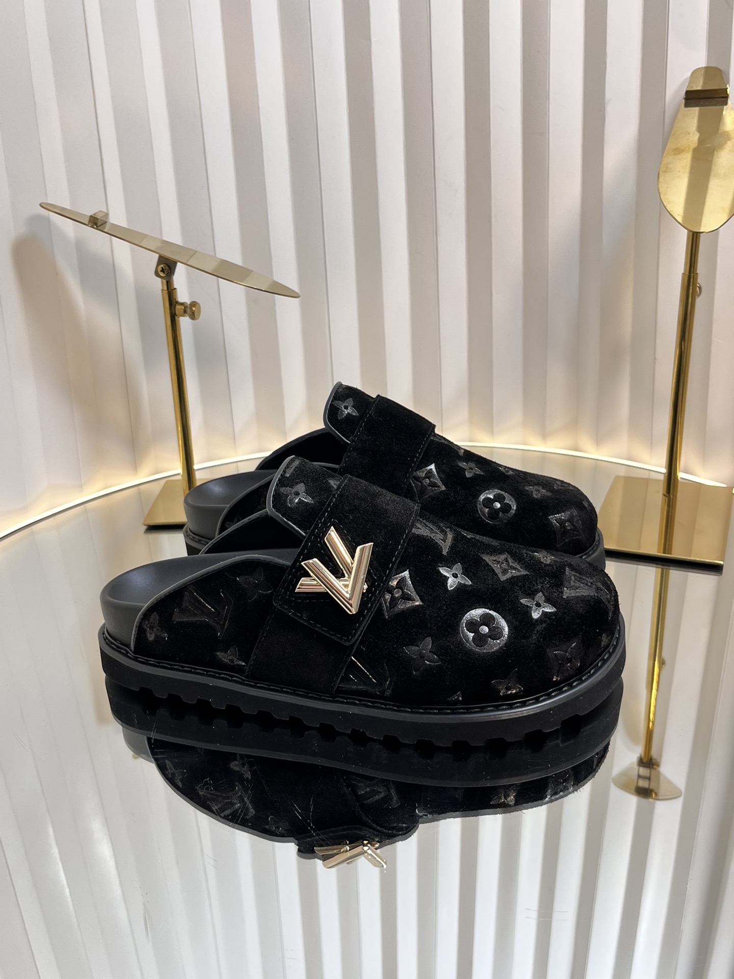 Louis Vuitton Monogram Embossed Mules, Comfortable and Stylish Unisex Slides