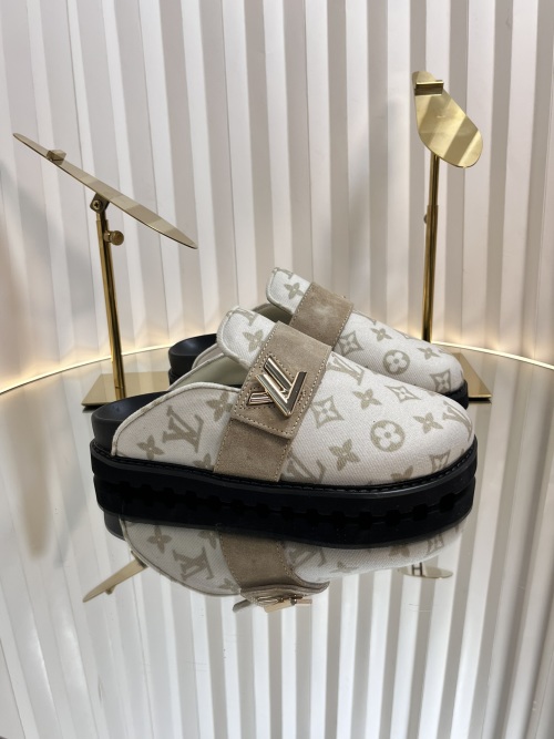 Louis Vuitton Monogram Embossed Mules - Fashionable & Comfortable Slides 1 Louis Vuitton Monogram Embossed Mules - Fashionable & Comfortable Slides