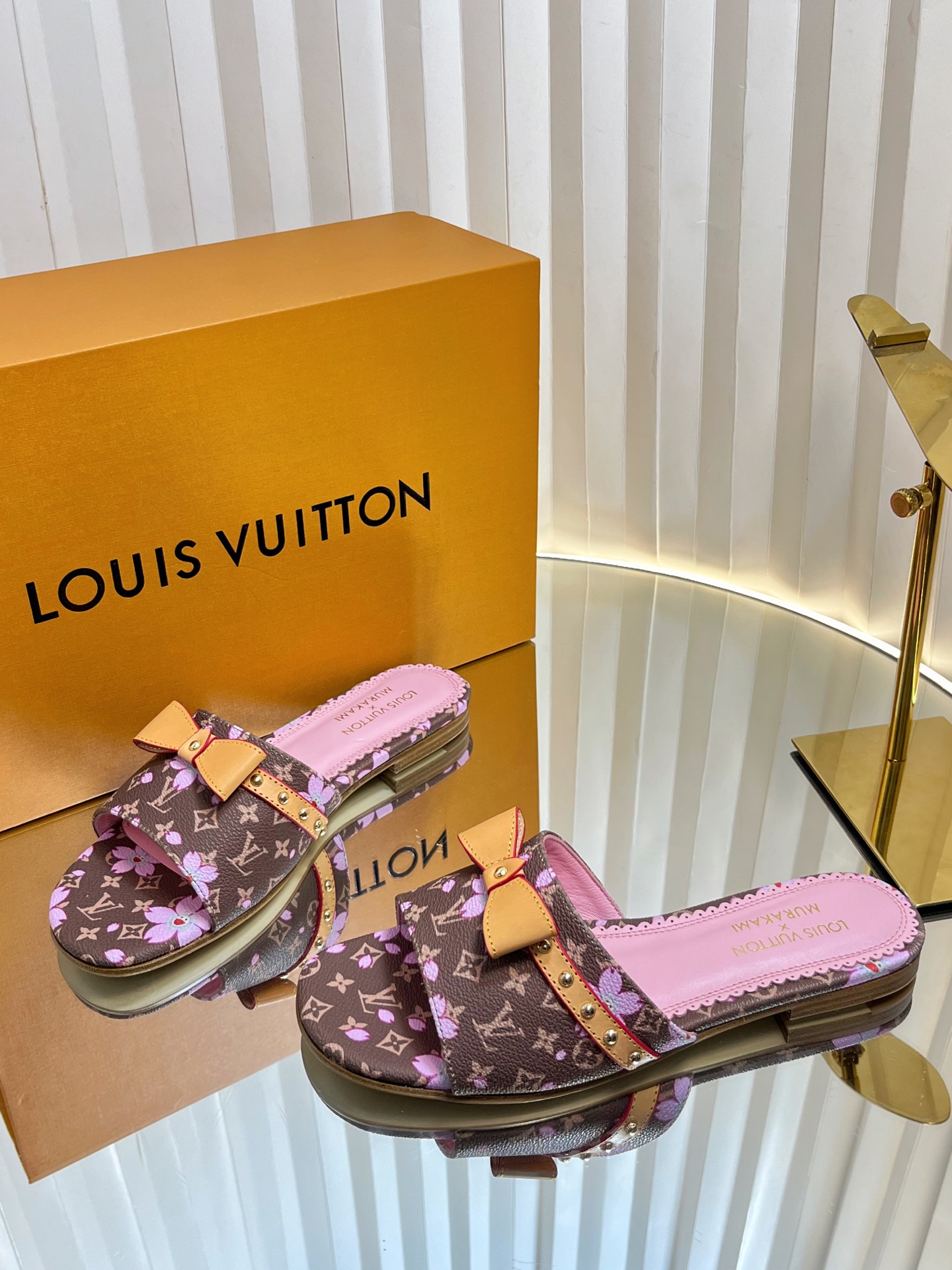 Louis Vuitton Murakami Monogram Bow Flat Mule Sandals | Women's Designer Slides 3 i1744669643674 9132 0 1