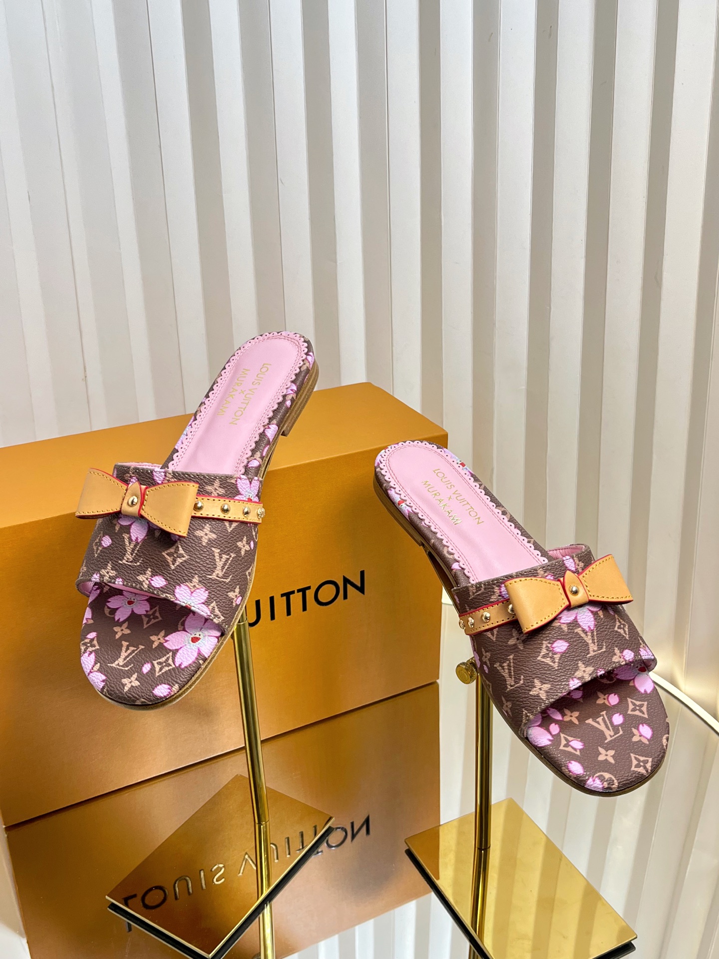 Louis Vuitton Murakami Monogram Bow Flat Mule Sandals | Women's Designer Slides 5 i1744669643717 5545 0 3