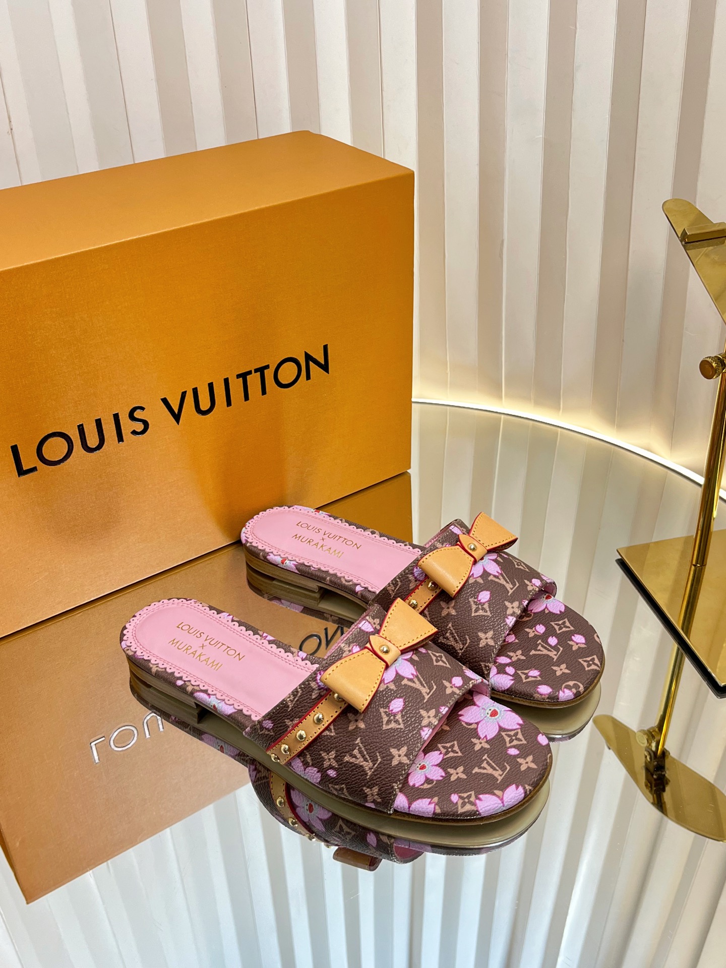 Louis Vuitton Murakami Monogram Bow Flat Mule Sandals | Women's Designer Slides 2 i1744669658856 7684 0 0