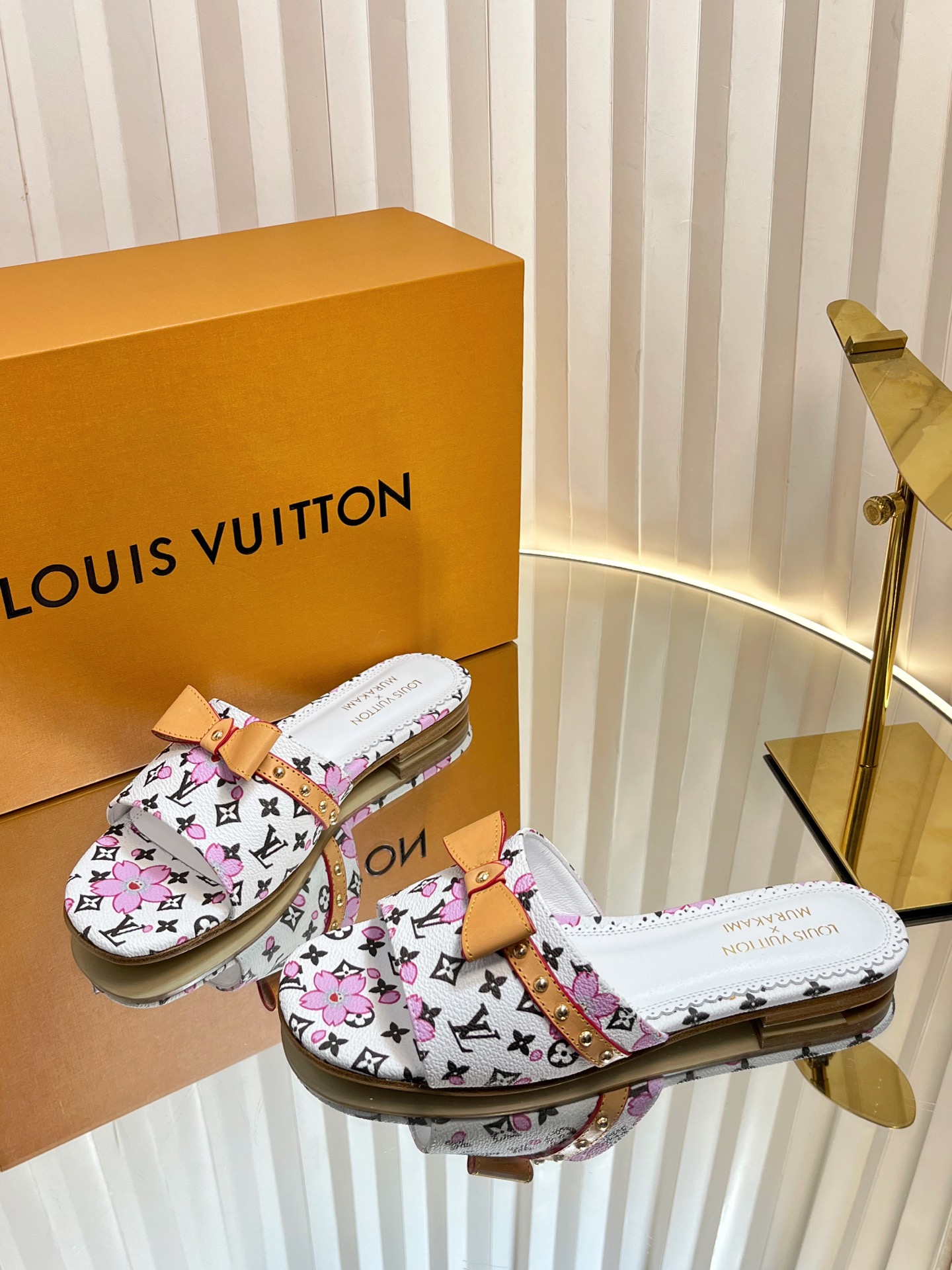 Louis Vuitton Murakami Print Bow Detail Slides Women's Size 35-42 2 i1744669700224 9505 0 1