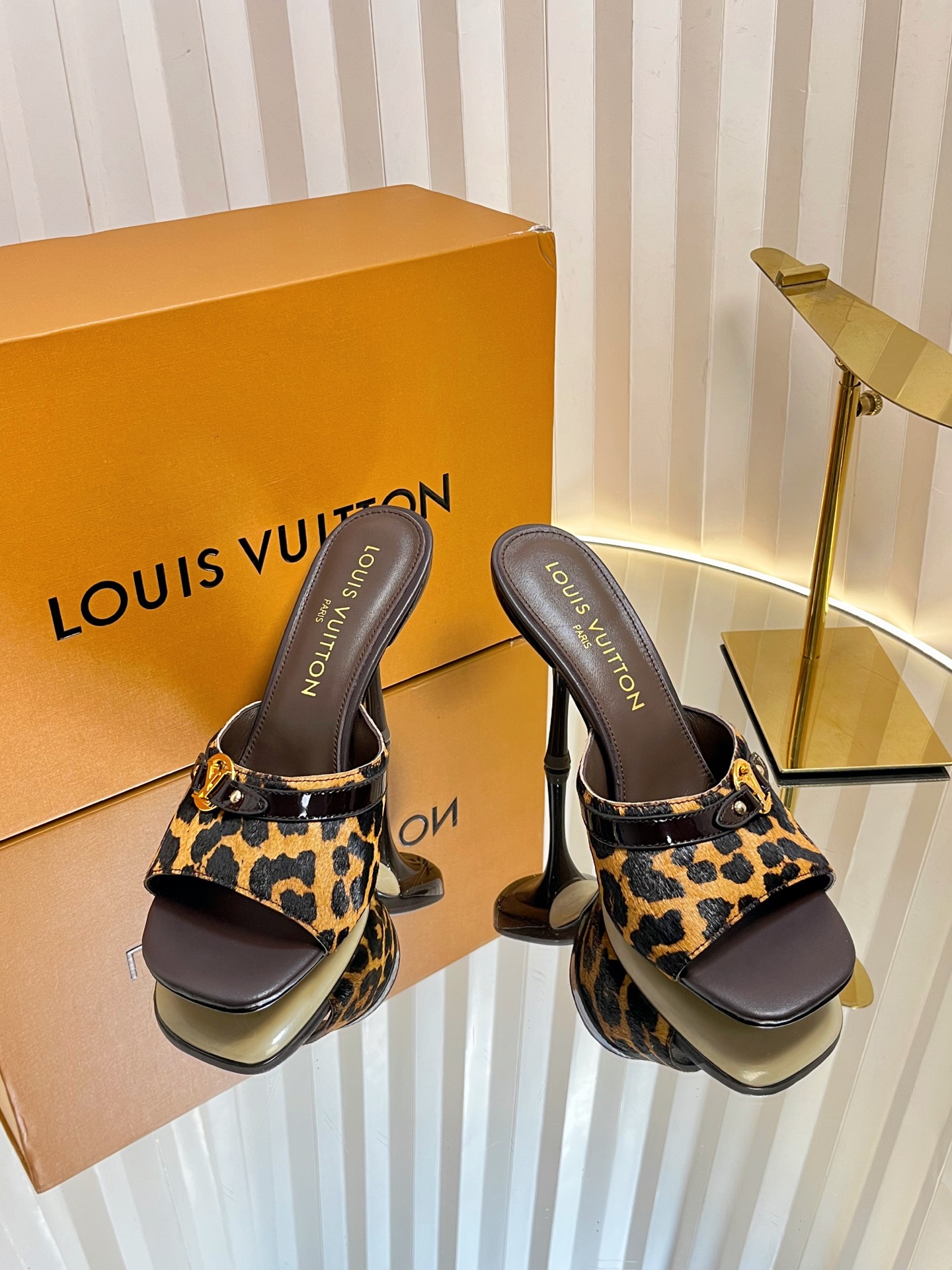 Louis Vuitton Women's Leopard Print Mule Sandal Heel - Size 35-42 3 i1750631655374 4232 0 2