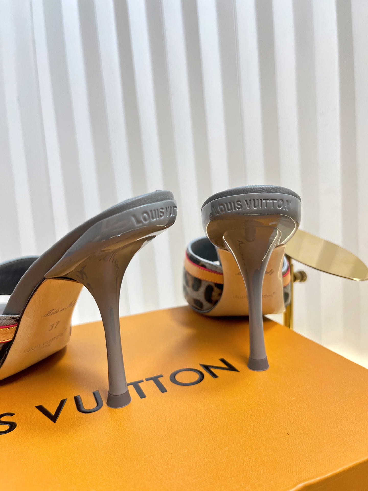 Louis Vuitton Women's Leopard Print Heeled Mules - Sophisticated Style 9 i1750632115851 504 0 7