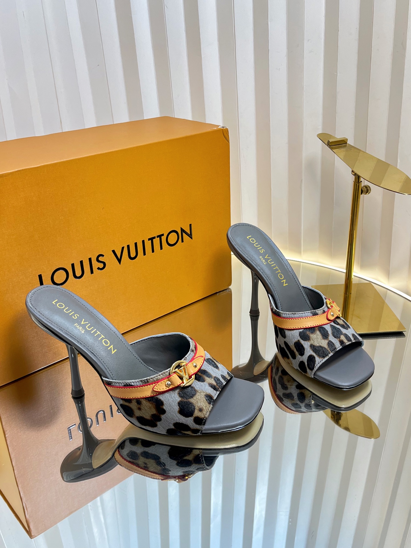 Louis Vuitton Women's Leopard Print Heeled Mules - Sophisticated Style 2 i1750632115891 2817 0 0