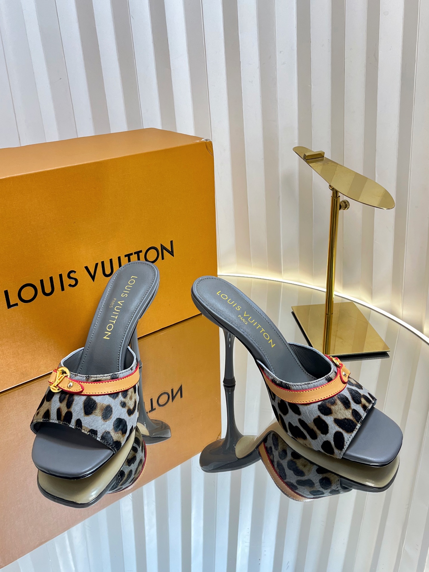Louis Vuitton Women's Leopard Print Heeled Mules - Sophisticated Style 4 i1750632115912 437 0 2
