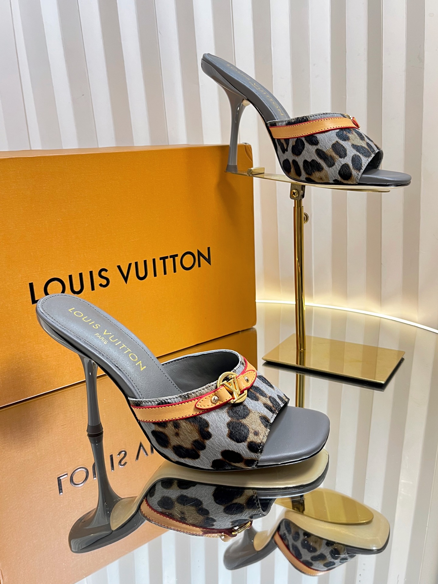 Louis Vuitton Women's Leopard Print Heeled Mules - Sophisticated Style 6 i1750632116920 4420 0 4