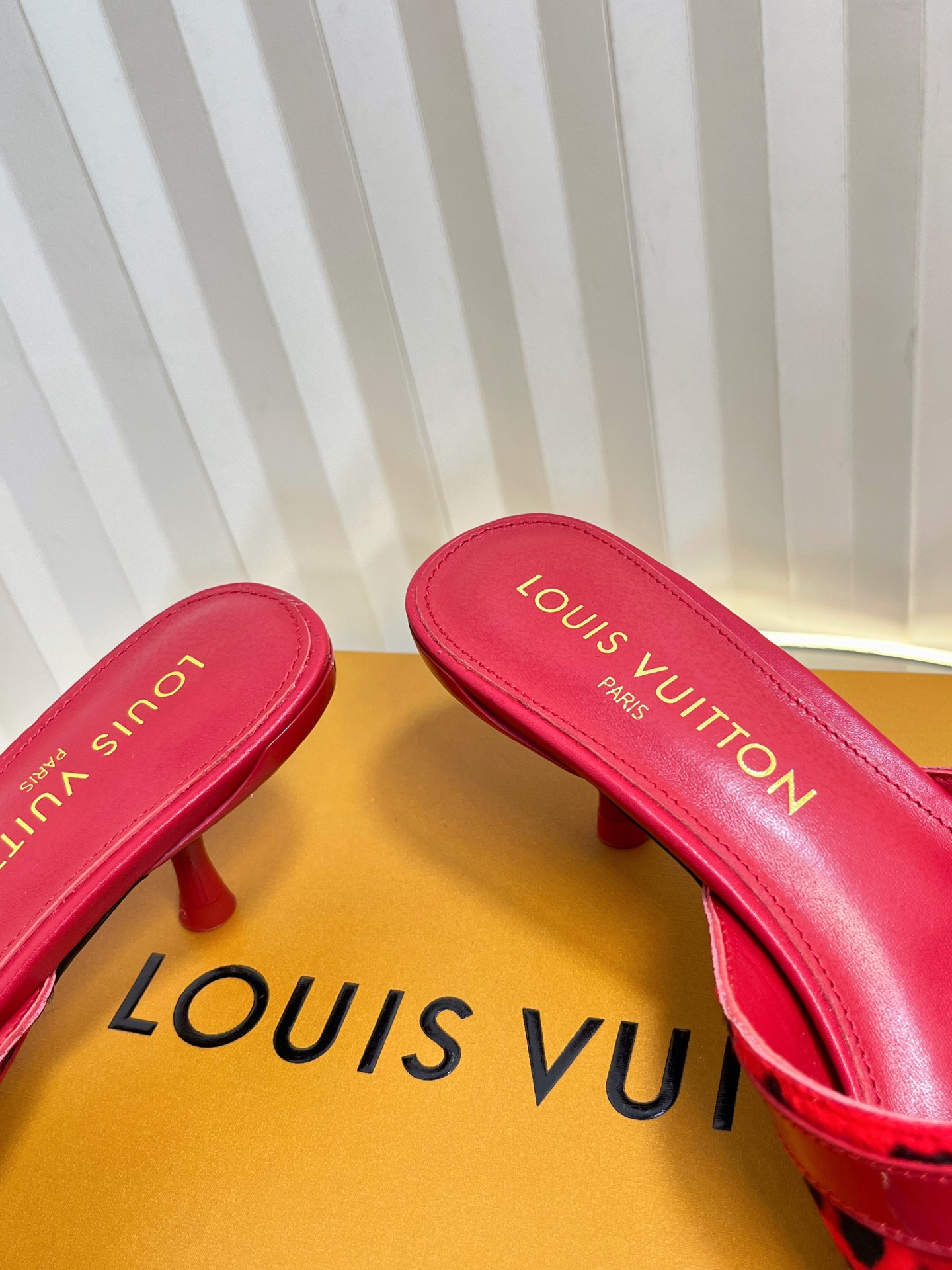 Louis Vuitton Red Leopard Print Women's Heeled Sandals Mules Slides Pumps 7 i1750632202331 1629 0 6