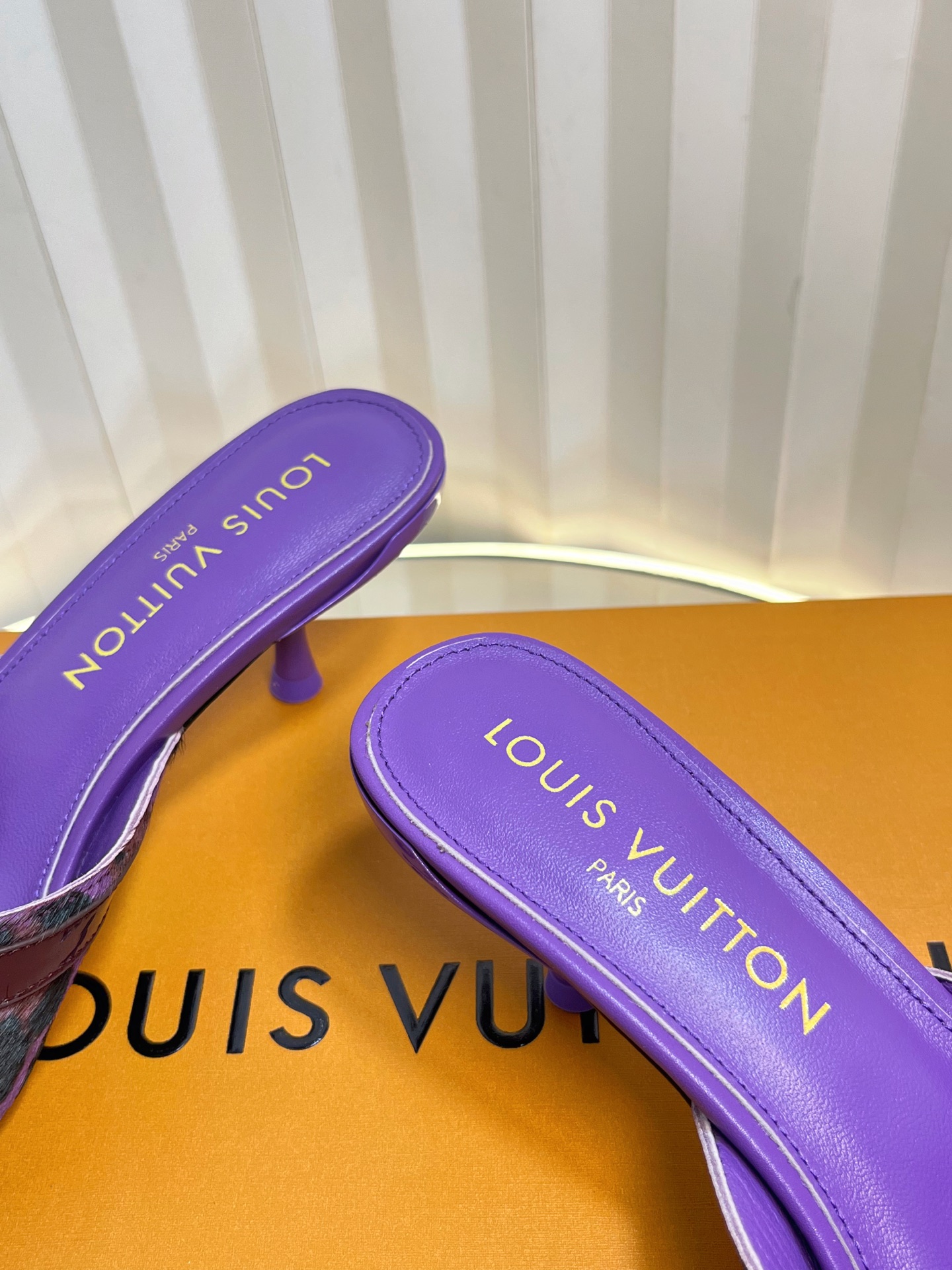 Louis Vuitton Purple Animal Print Heeled Mules Slides Women Shoes 8 i1750632262622 4541 0 6