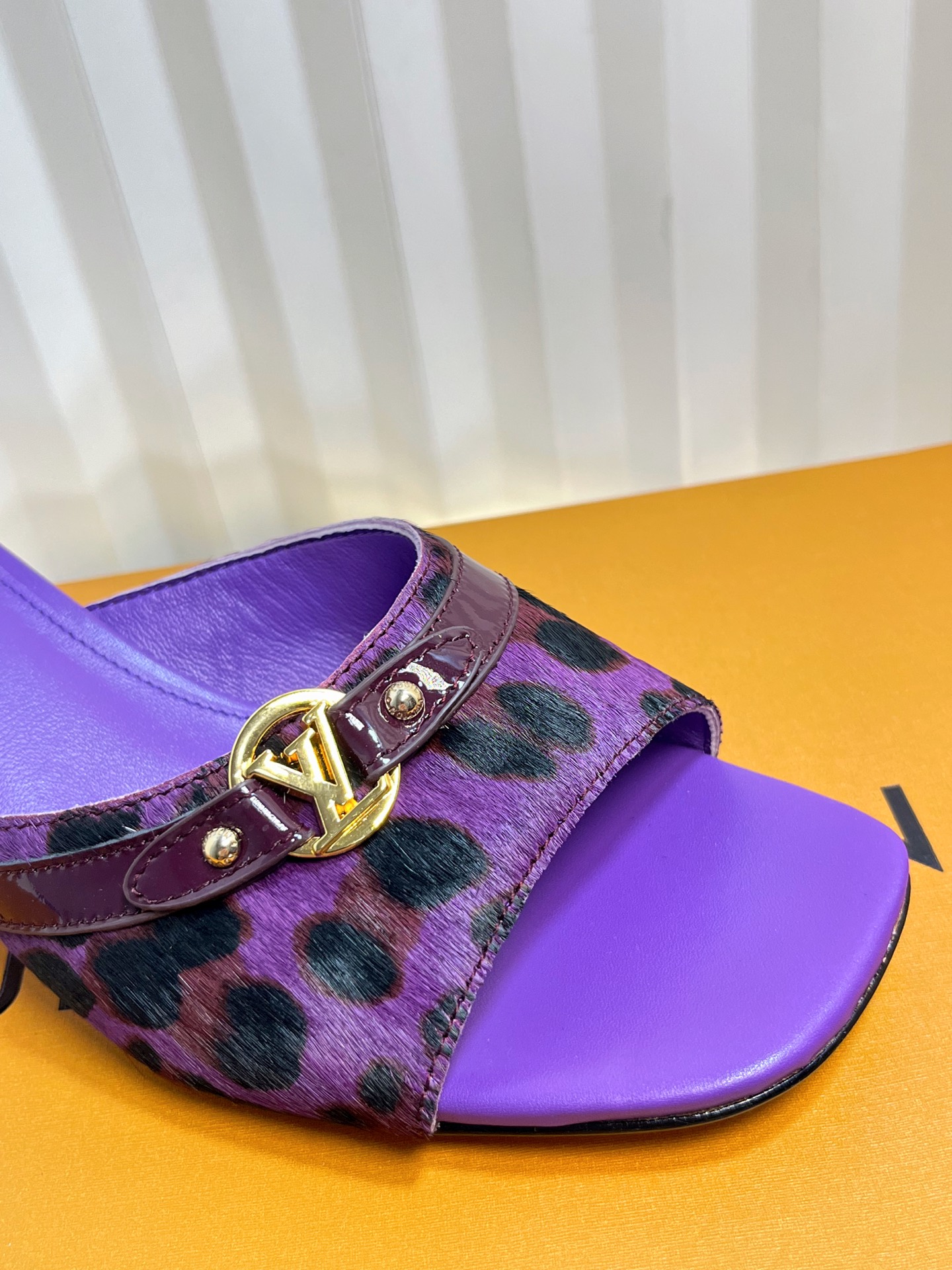 Louis Vuitton Purple Animal Print Heeled Mules Slides Women Shoes 7 i1750632262659 3130 0 5