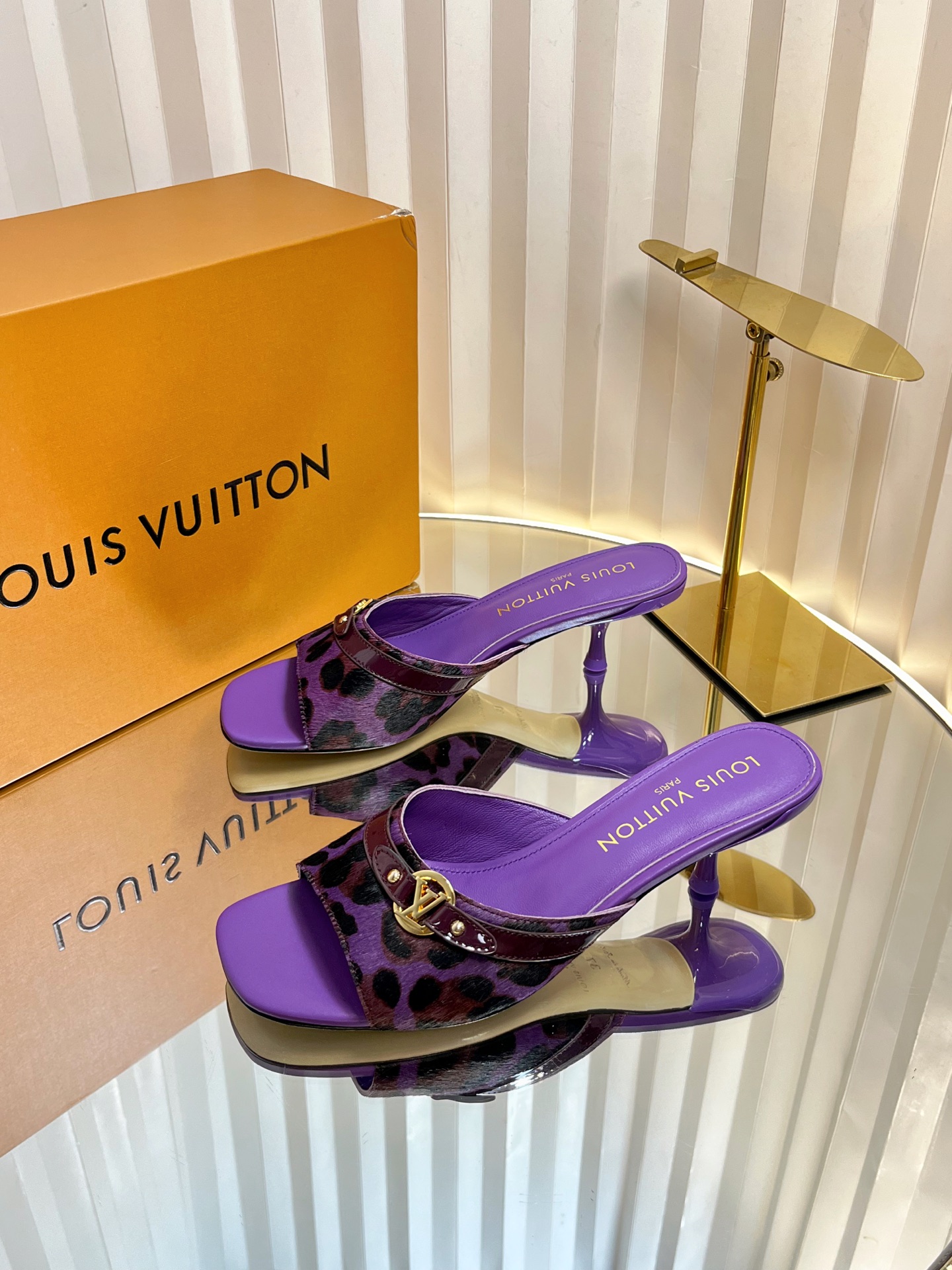 Louis Vuitton Purple Animal Print Heeled Mules Slides Women Shoes 3 i1750632262662 4199 0 1