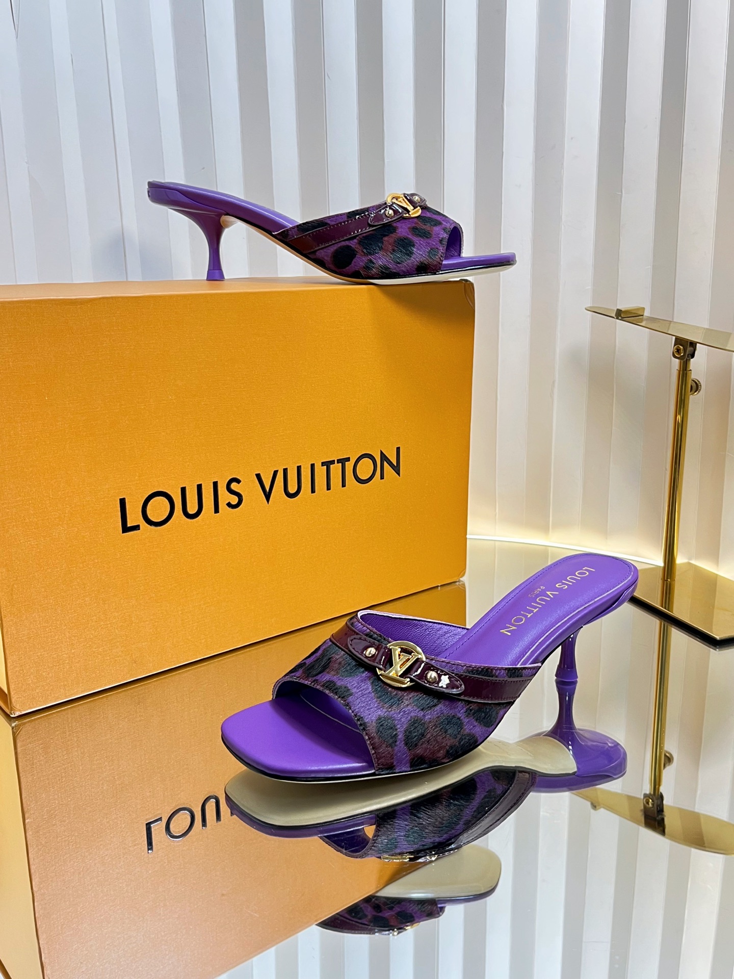 Louis Vuitton Purple Animal Print Heeled Mules Slides Women Shoes 5 i1750632264364 6765 0 3
