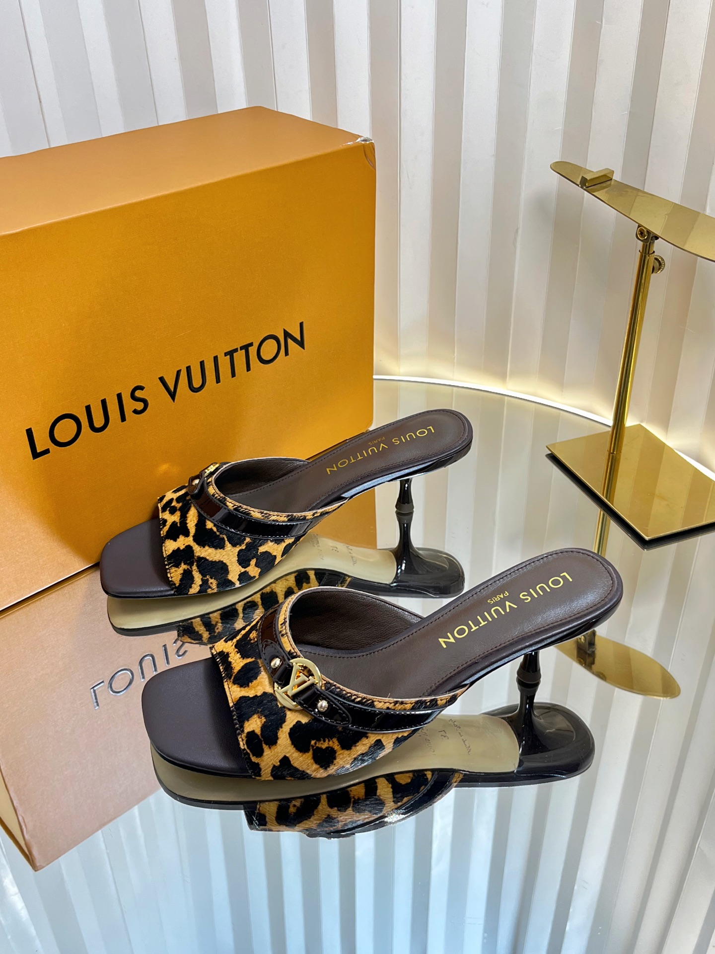Louis Vuitton Women's Leopard Print Mules Slides Heels; Size 35-42 3 i1750632294601 6180 0 1