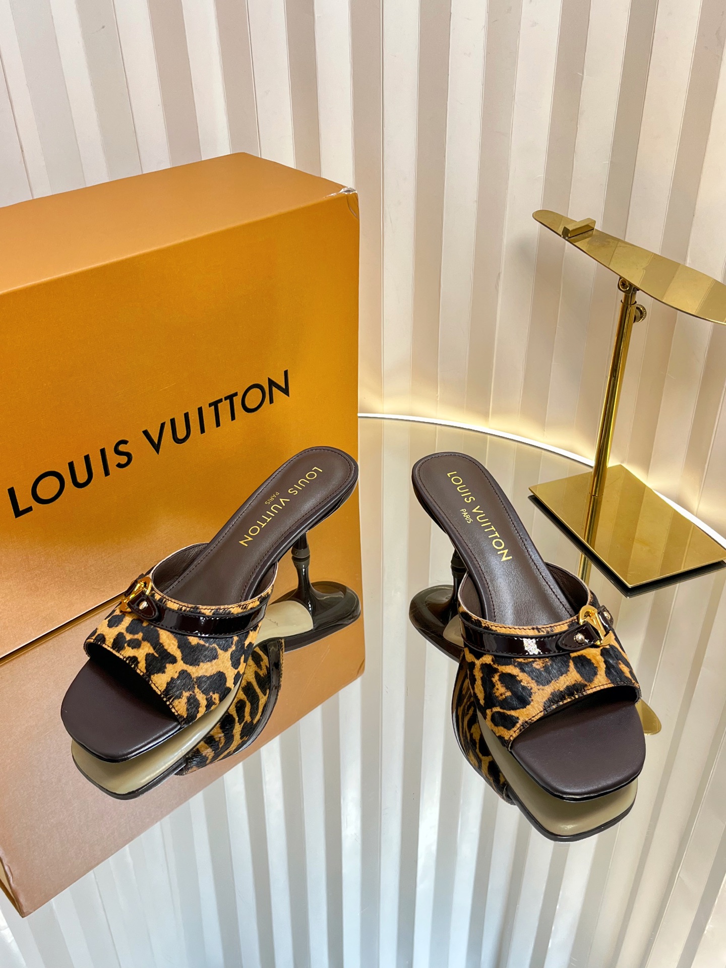 Louis Vuitton Women's Leopard Print Mules Slides Heels; Size 35-42 4 i1750632296570 9697 0 2