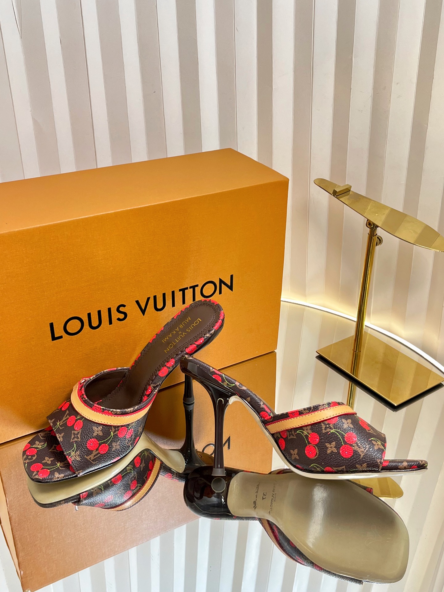 Louis Vuitton Women's Murakami Cherry Monogram Mules Slides Heels Pumps 7 i1751236004397 4305 0 5