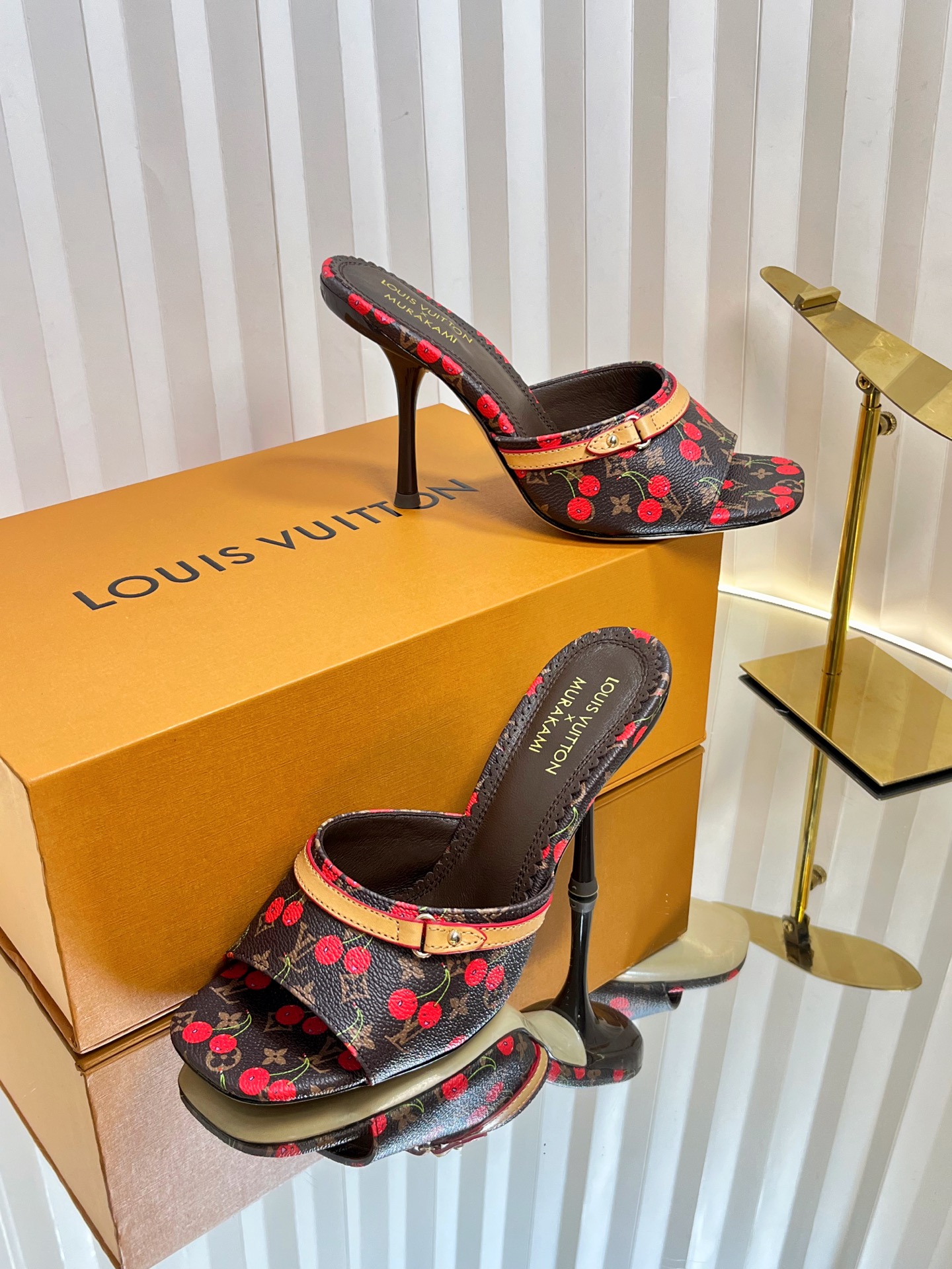 Louis Vuitton Women's Murakami Cherry Monogram Mules Slides Heels Pumps 5 i1751236006190 8479 0 3
