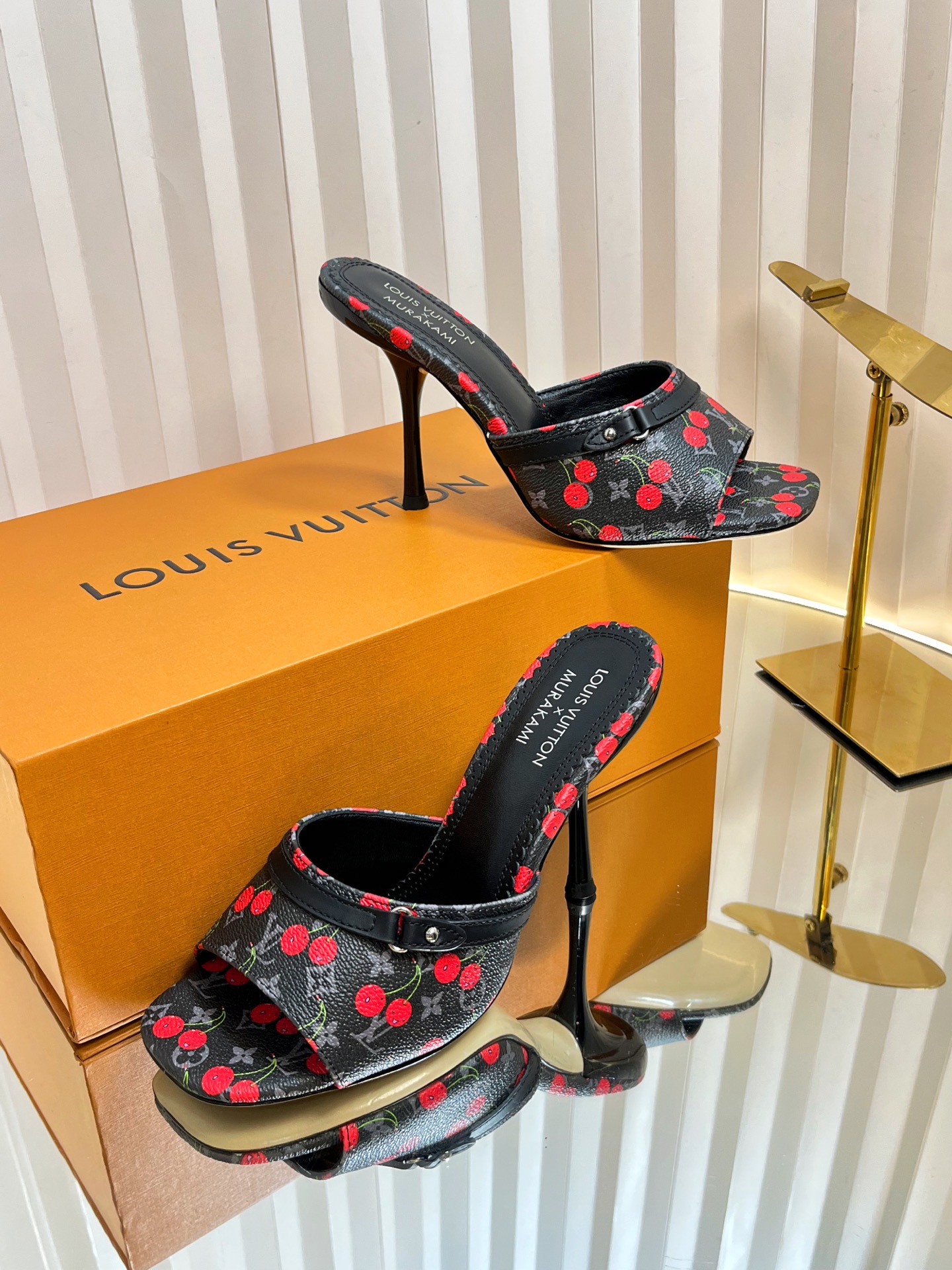 Louis Vuitton Murakami Cherry Monogram Mules Slides Heels, Women Size 35-42 4 i1751236317602 8659 0 3