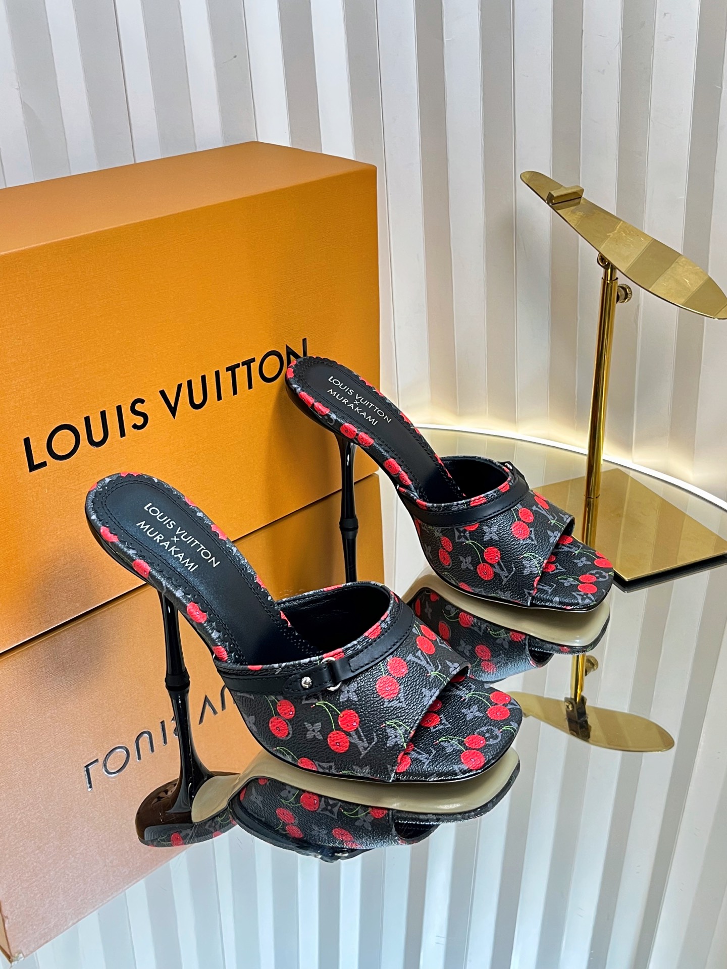Louis Vuitton Murakami Cherry Monogram Mules Slides Heels, Women Size 35-42 1 i1751236319024 7344 0 0
