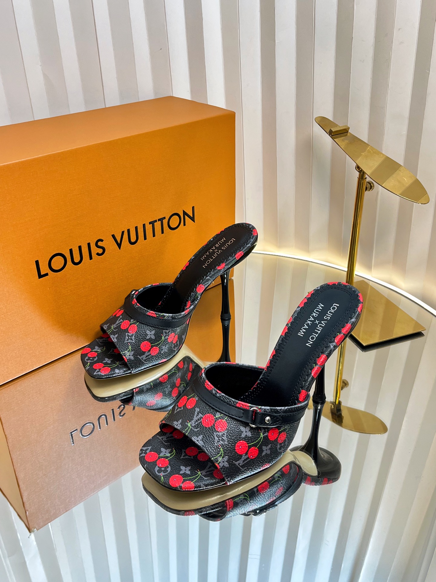 Louis Vuitton Murakami Cherry Monogram Mules Slides Heels, Women Size 35-42 2 i1751236319088 4778 0 1