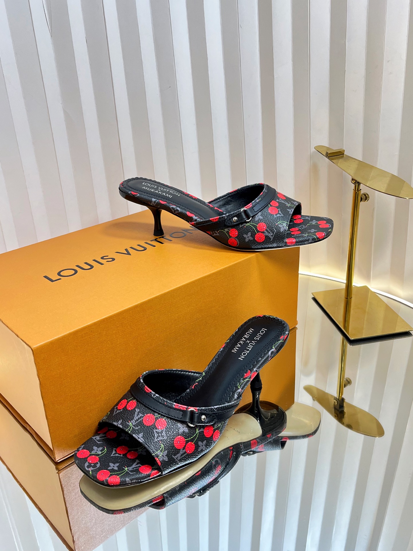 Louis Vuitton Murakami Cherry Print Mules Heels | Women's Designer Shoes 5 i1751236441954 9594 0 3