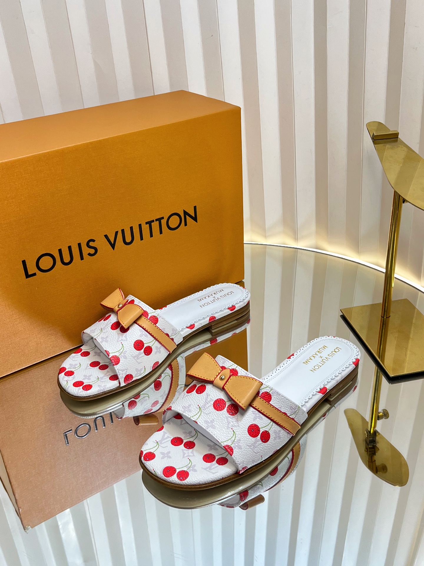 Louis Vuitton Murakami Cherry Print Bow Mules Slides Women Shoes 3 i1751236568400 1032 0 1