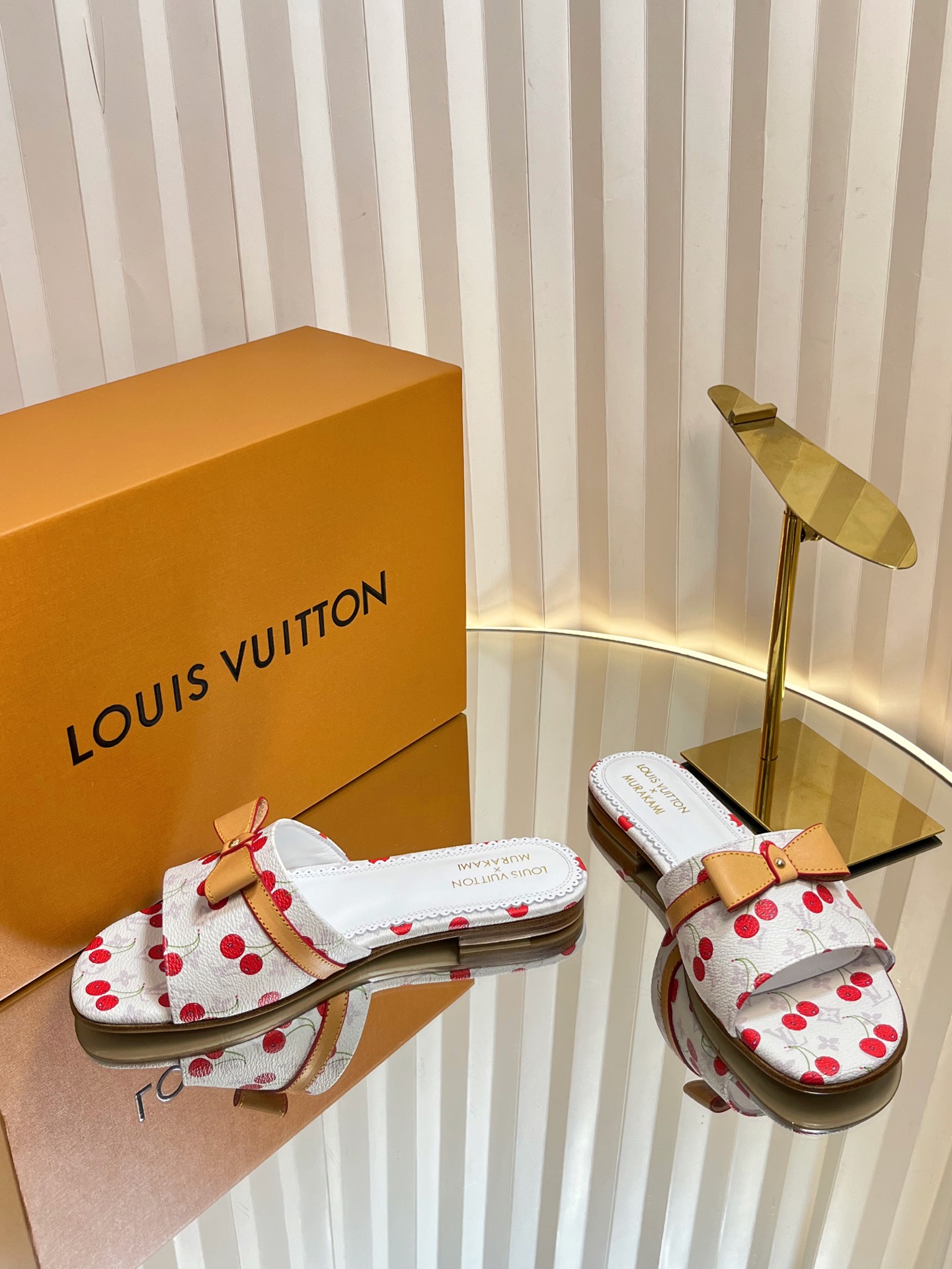 Louis Vuitton Murakami Cherry Print Bow Mules Slides Women Shoes 4 i1751236570228 5010 0 2