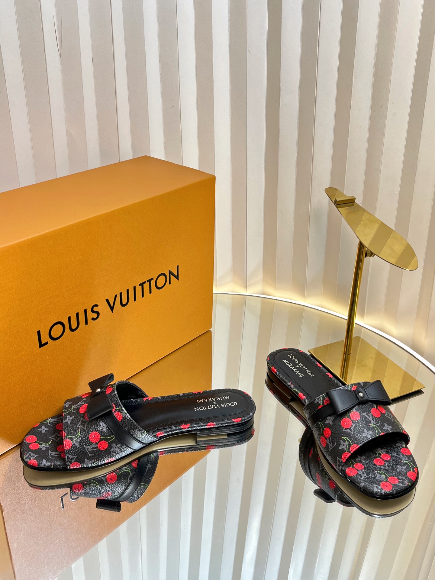 Louis Vuitton Murakami Cherry Print Women's Mules Slides, Size 35-42 4 i1751236600896 6208 0 2
