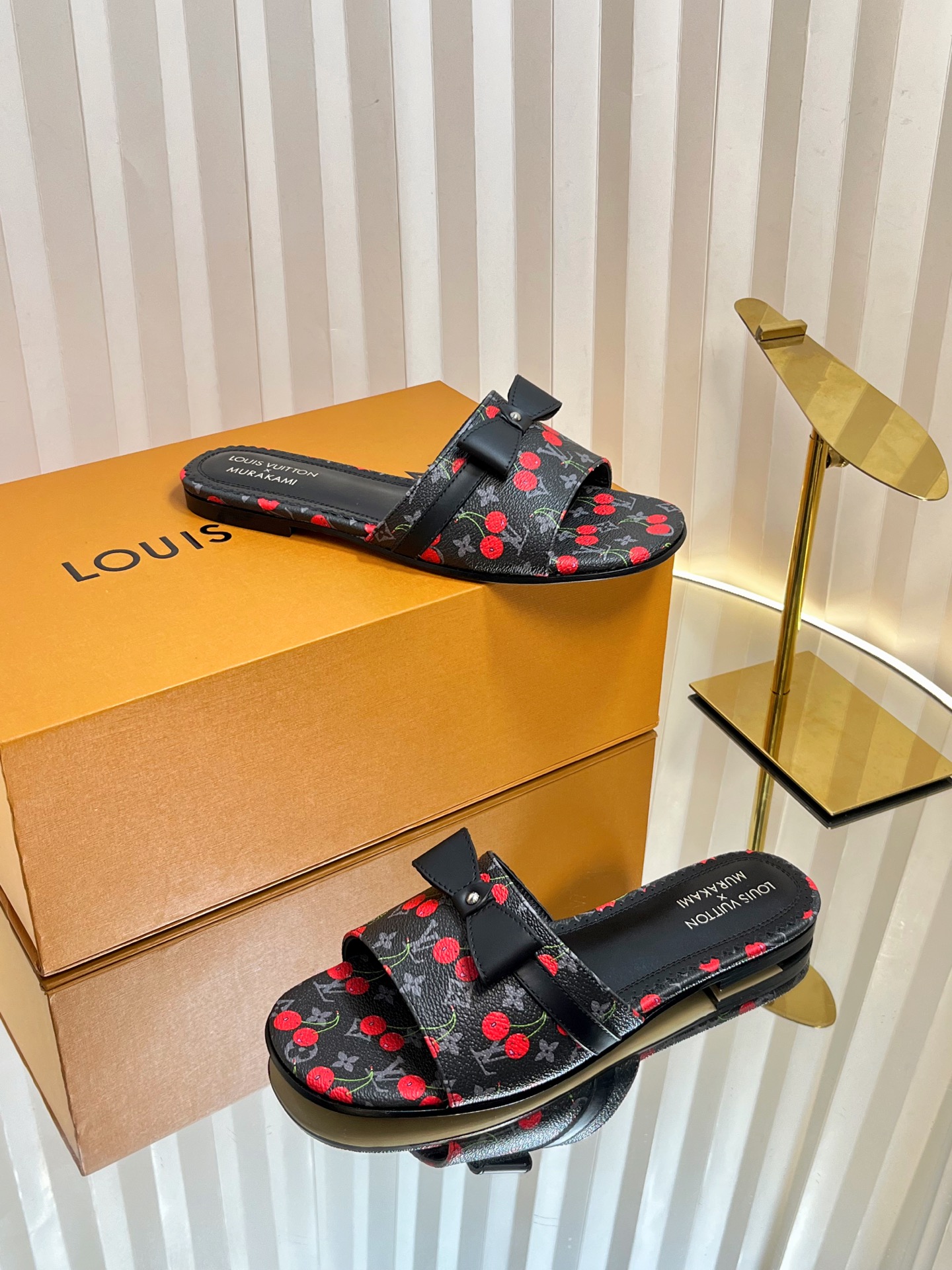 Louis Vuitton Murakami Cherry Print Women's Mules Slides, Size 35-42 5 i1751236600907 598 0 3