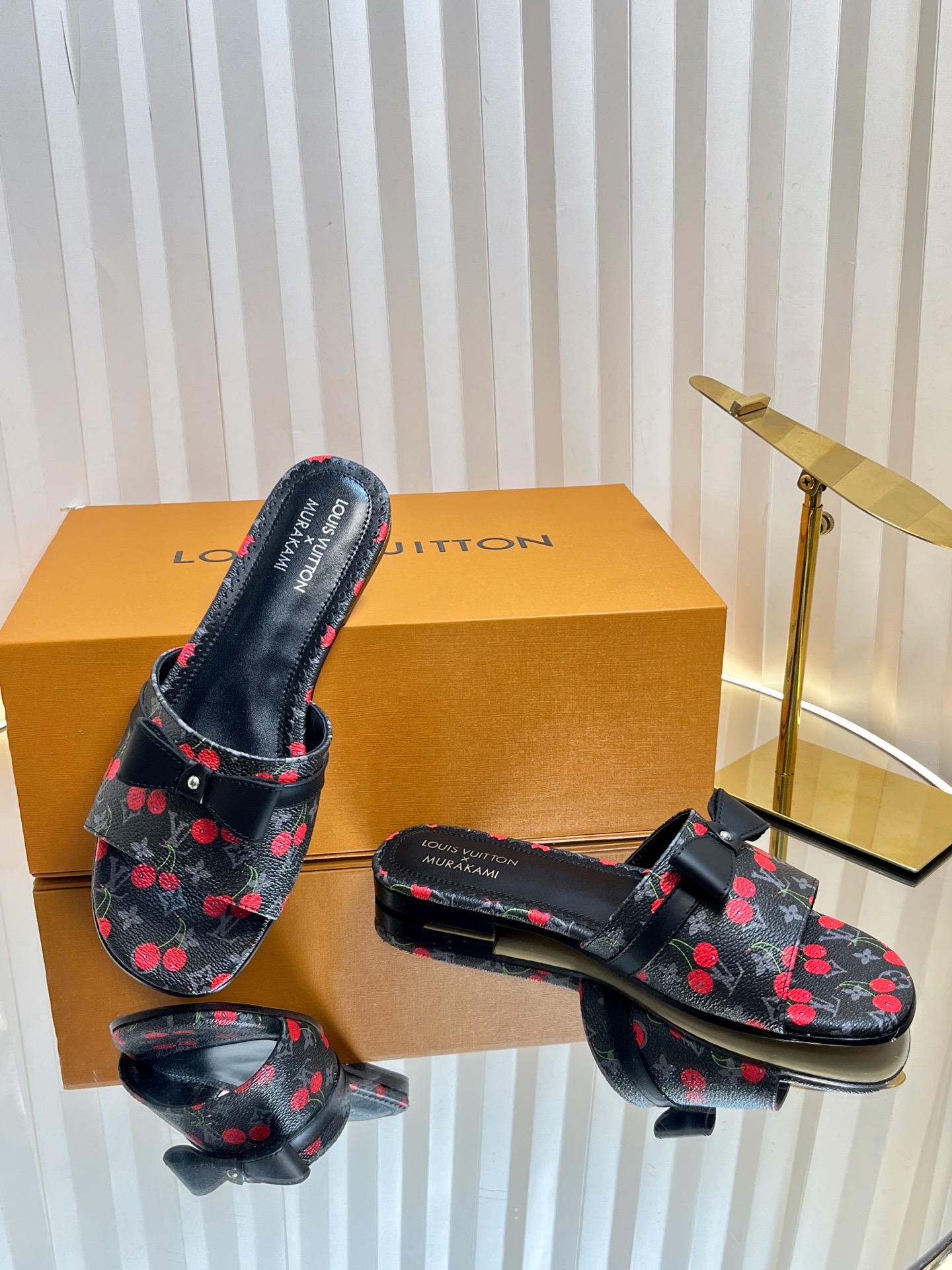 Louis Vuitton Murakami Cherry Print Women's Mules Slides, Size 35-42 7 i1751236602527 105 0 5