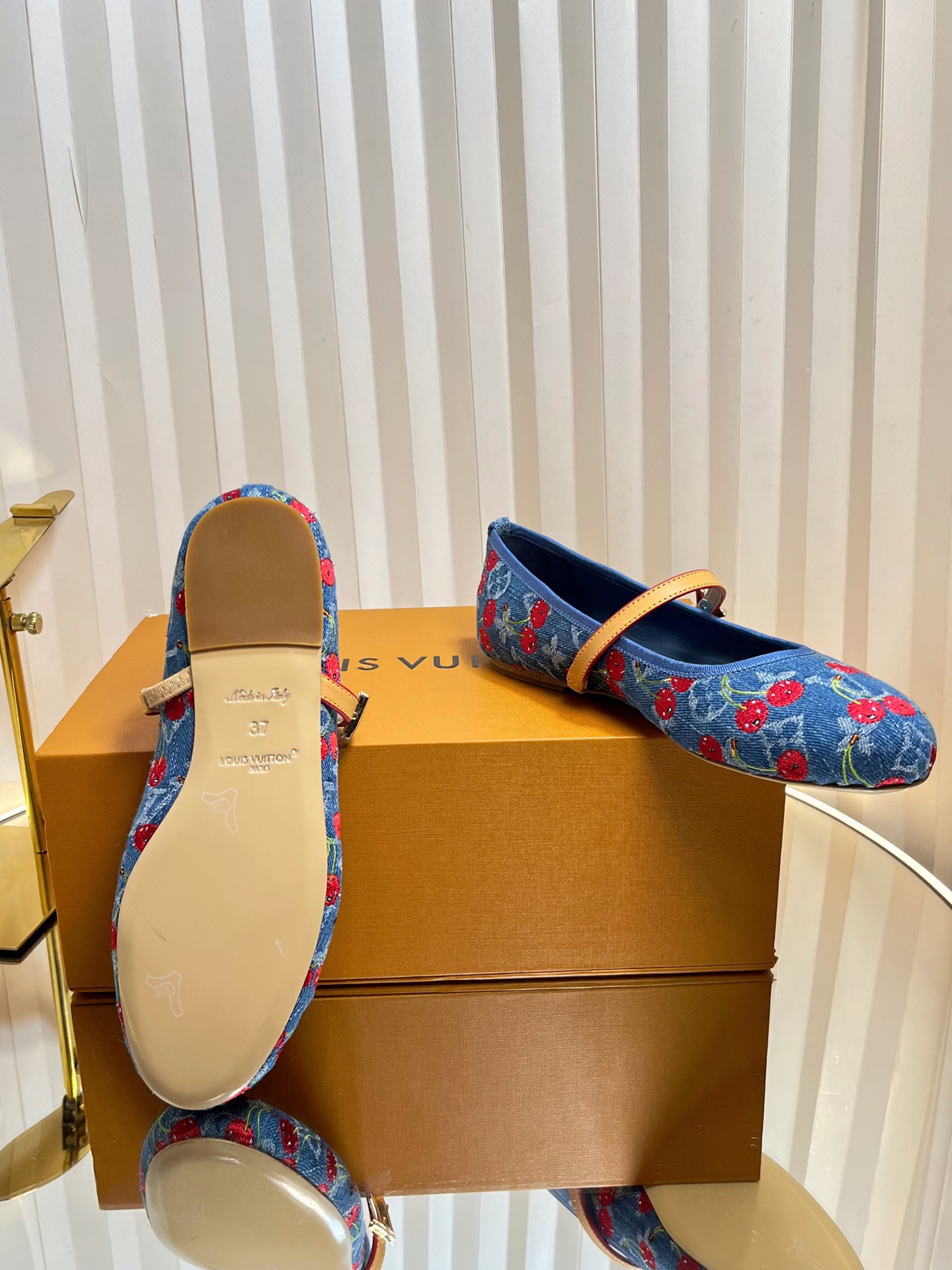 Louis Vuitton Women's Blue Cherry Blossom Ballerina Shoes - Size 35-42 10 i1751236829103 5368 0 8
