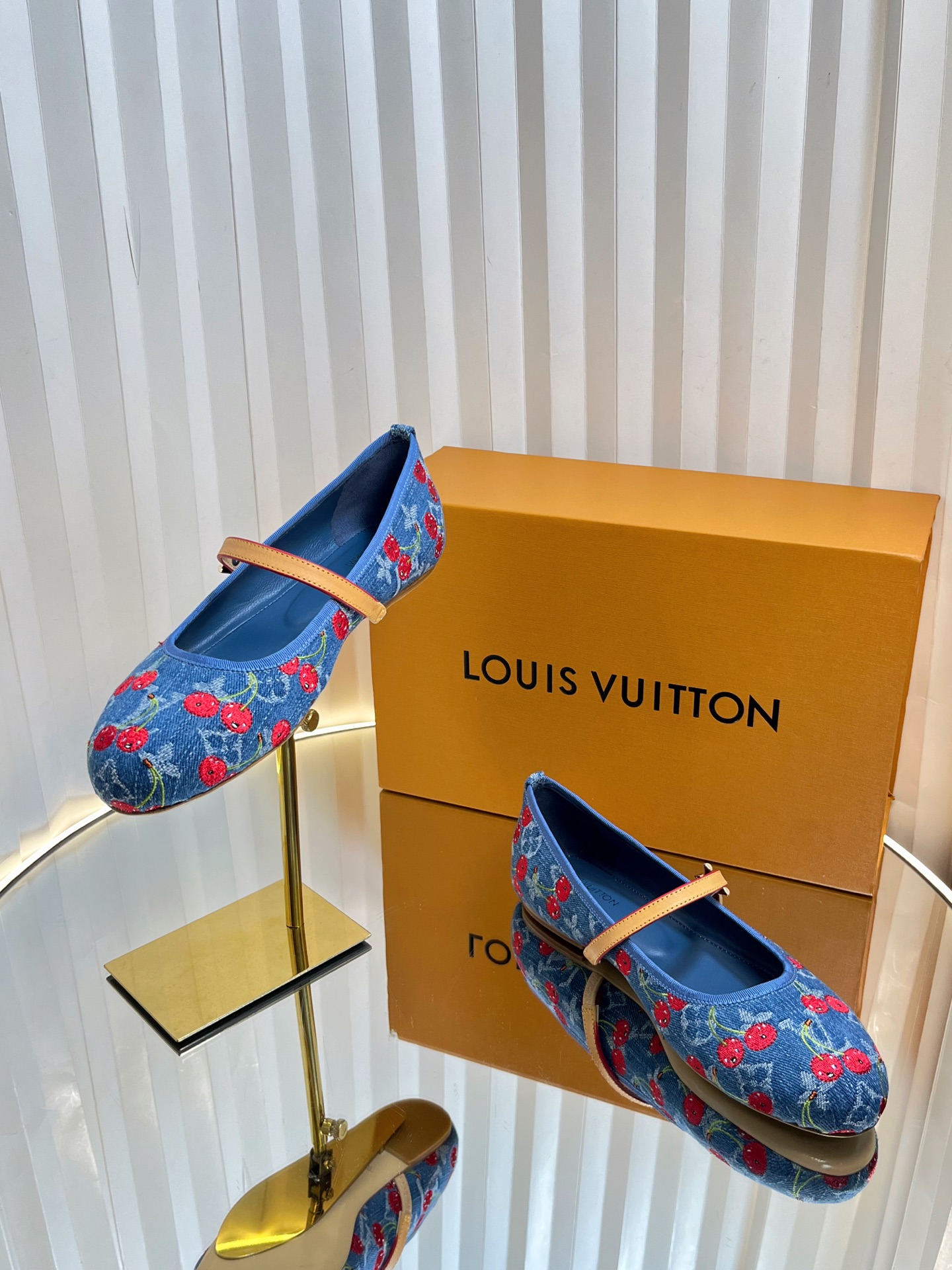 Louis Vuitton Women's Blue Cherry Blossom Ballerina Shoes - Size 35-42 7 i1751236830917 6716 0 5