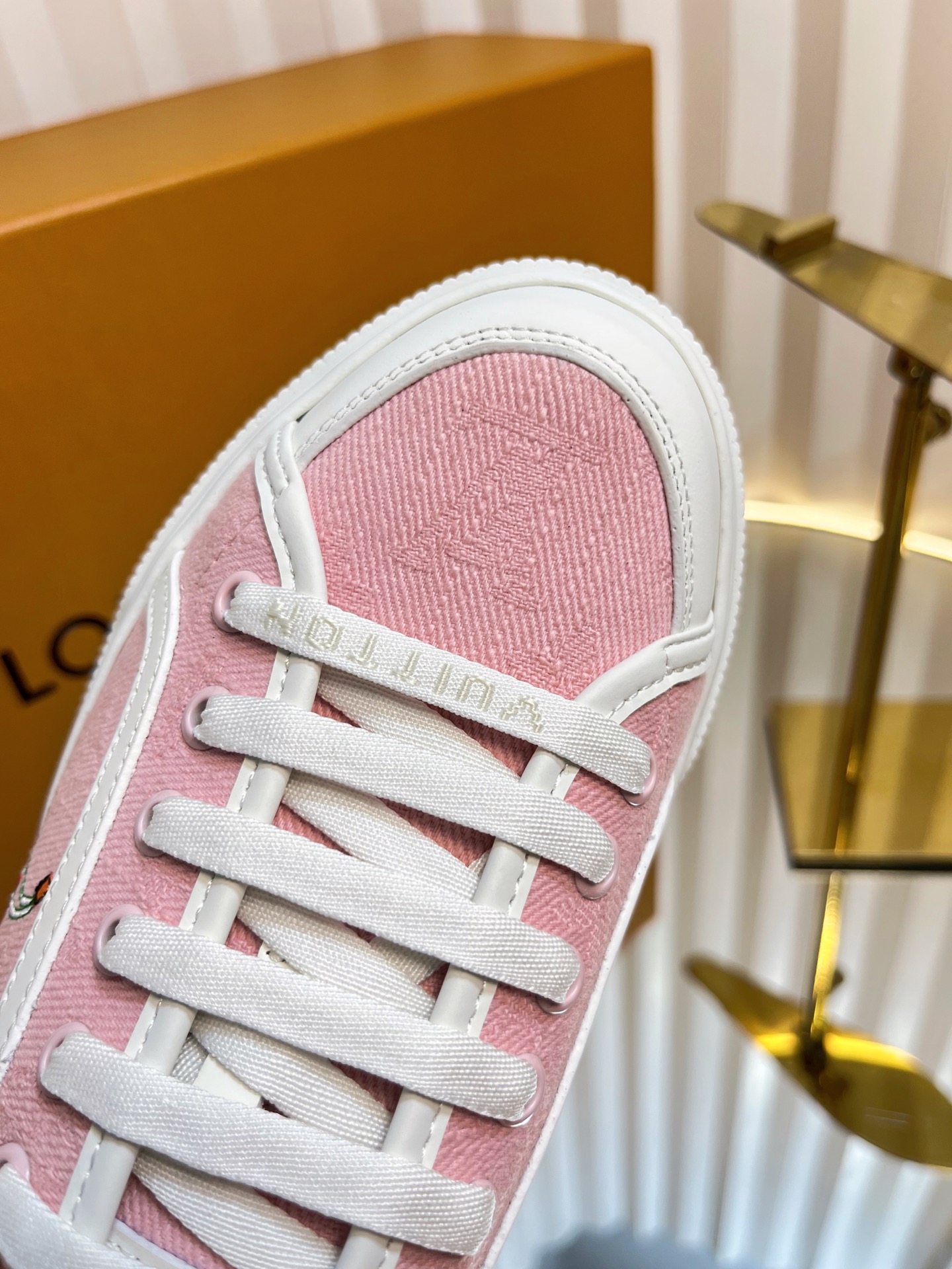 Louis Vuitton Lagoon Pink Cherry Embellished Canvas Sneakers - Size 35-42 6 i1751463838893 3867 0 5