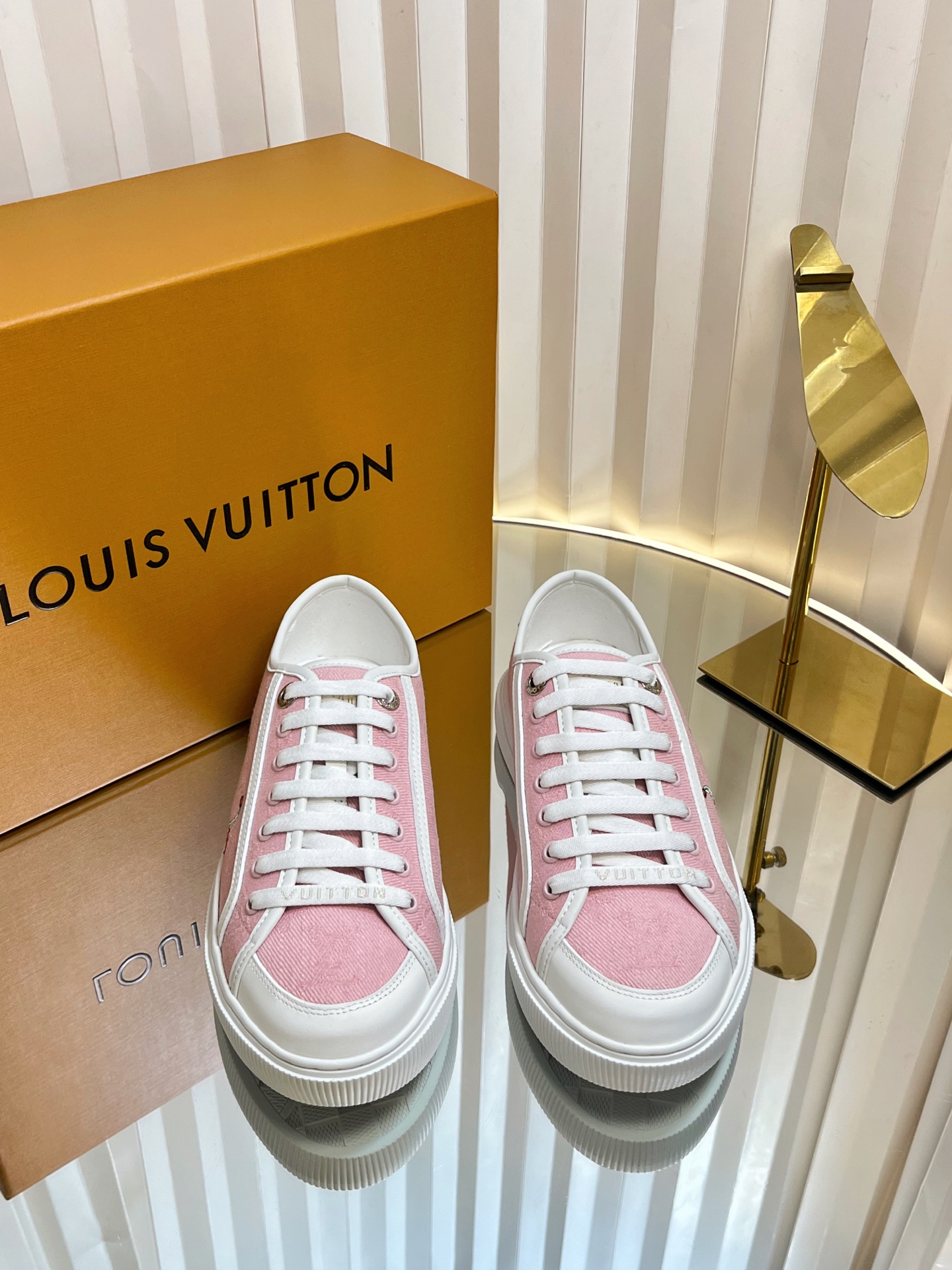 Louis Vuitton Lagoon Pink Cherry Embellished Canvas Sneakers - Size 35-42 3 i1751463838999 872 0 2