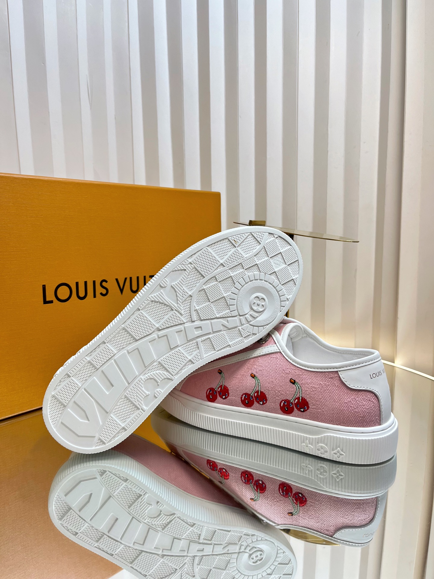 Louis Vuitton Lagoon Pink Cherry Embellished Canvas Sneakers - Size 35-42 9 i1751463840500 6600 0 8