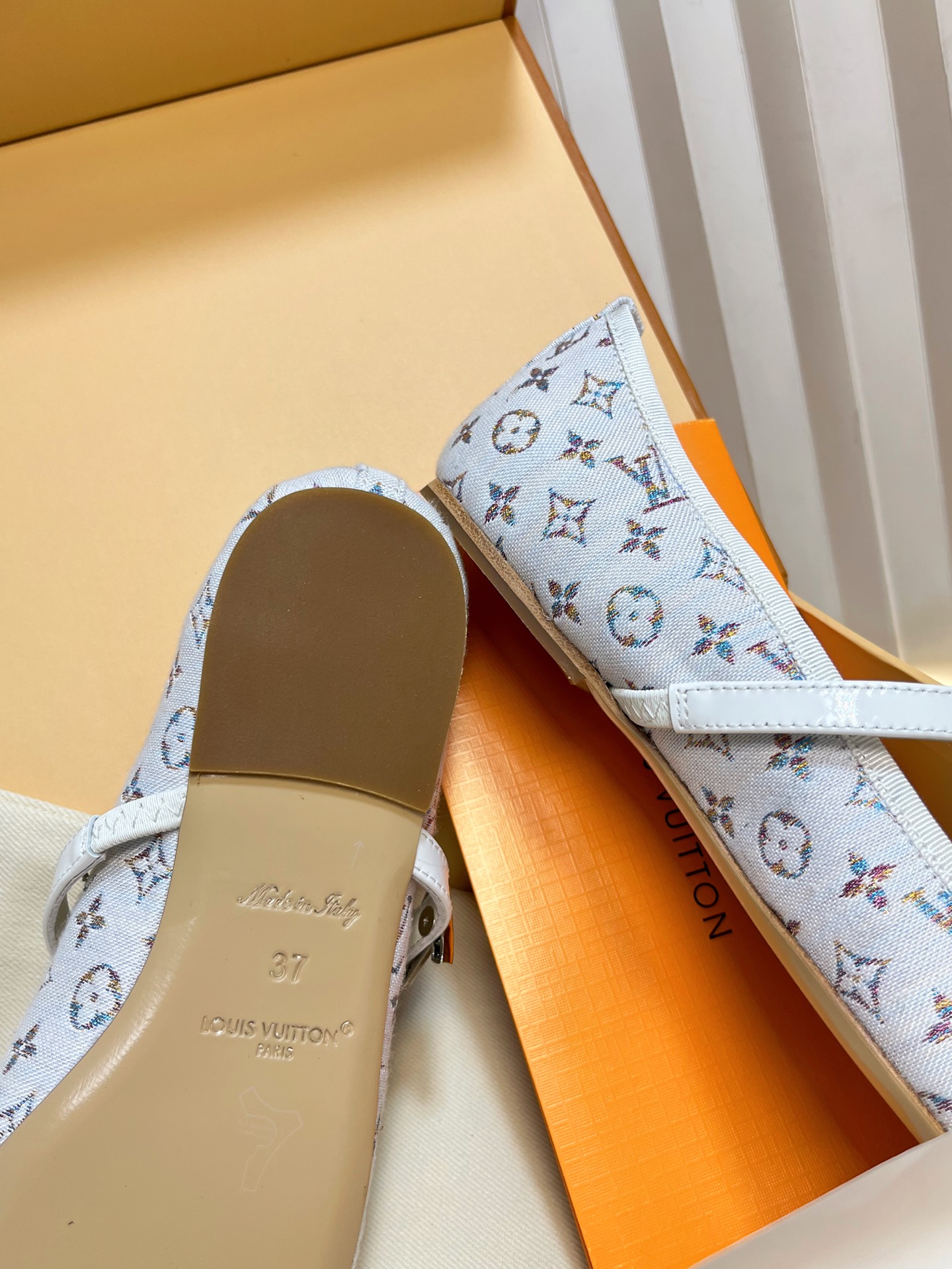 LV Donkey Ballet Shoes: Colorful, Sexy, Cozy, Italian Leather, Custom Sheepskin, Spectrum Series - 图片 9