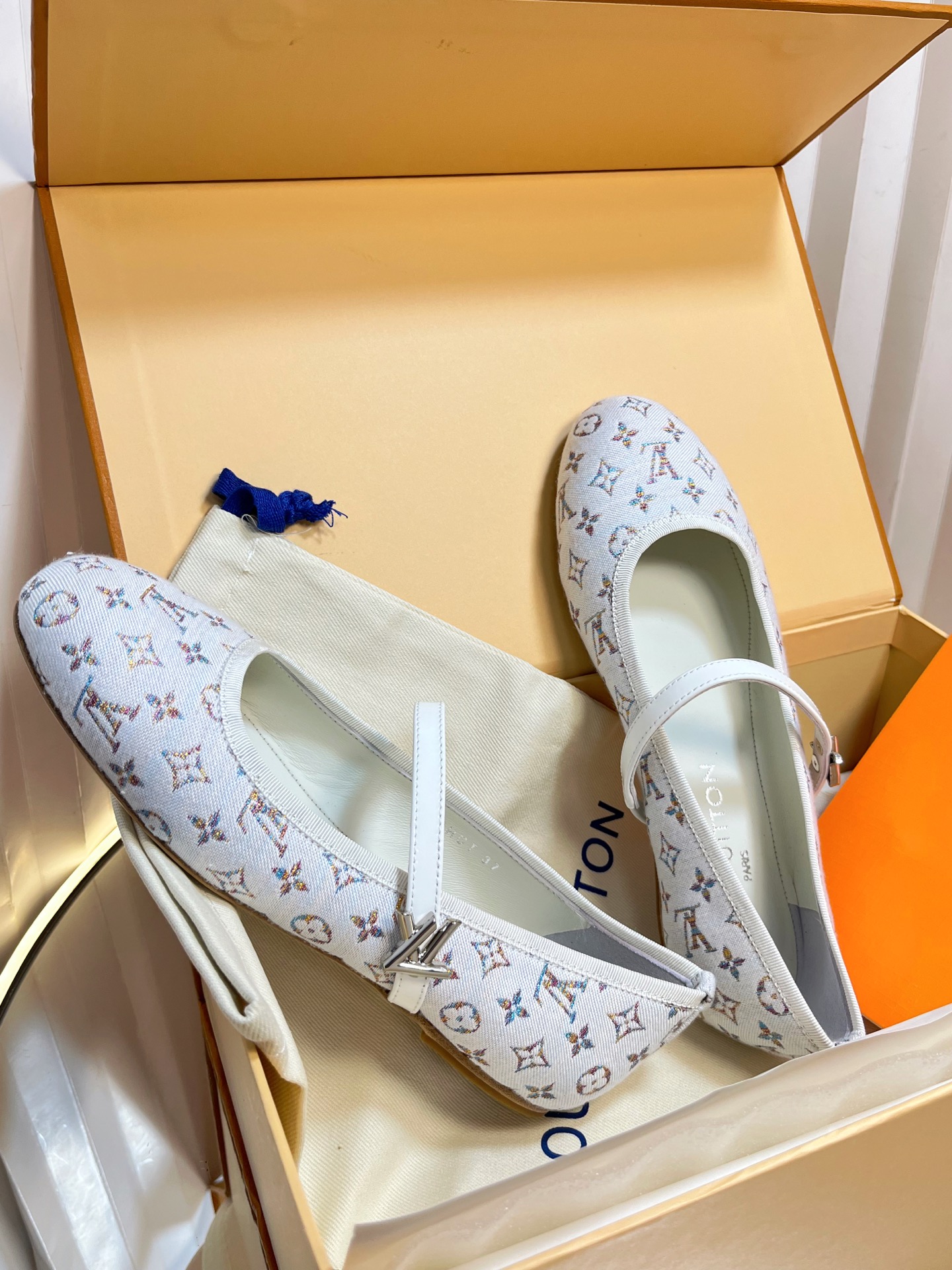 LV Donkey Ballet Shoes: Colorful, Sexy, Cozy, Italian Leather, Custom Sheepskin, Spectrum Series - 图片 6