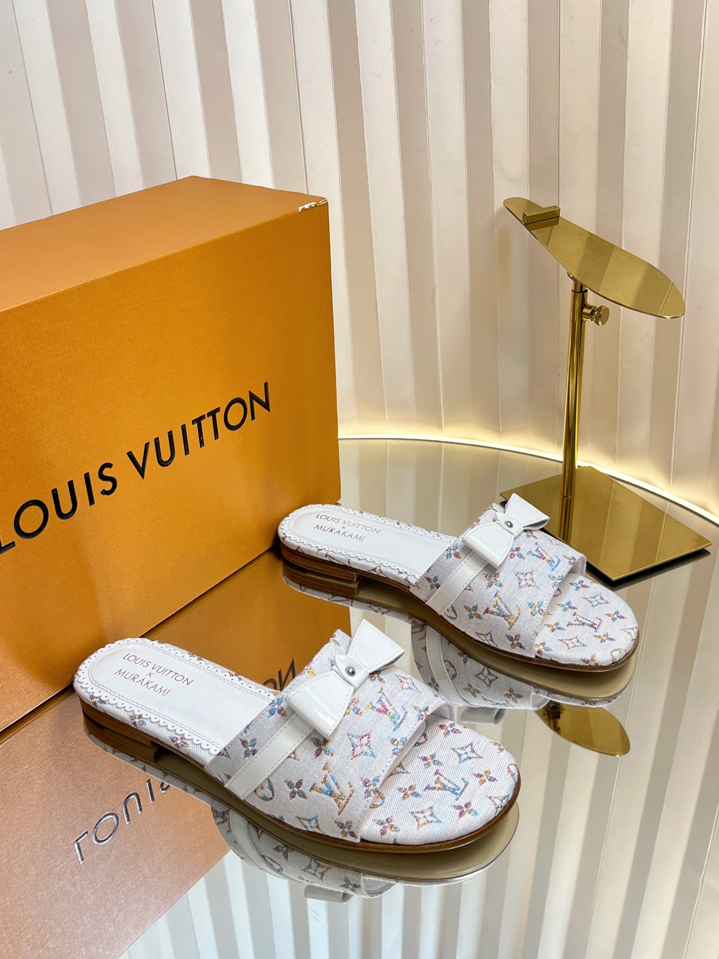LV Donkey Ballet Shoes: Colorful, Sexy, Cozy, Original Sheep Skin, Italian Leather, Various Sizes.