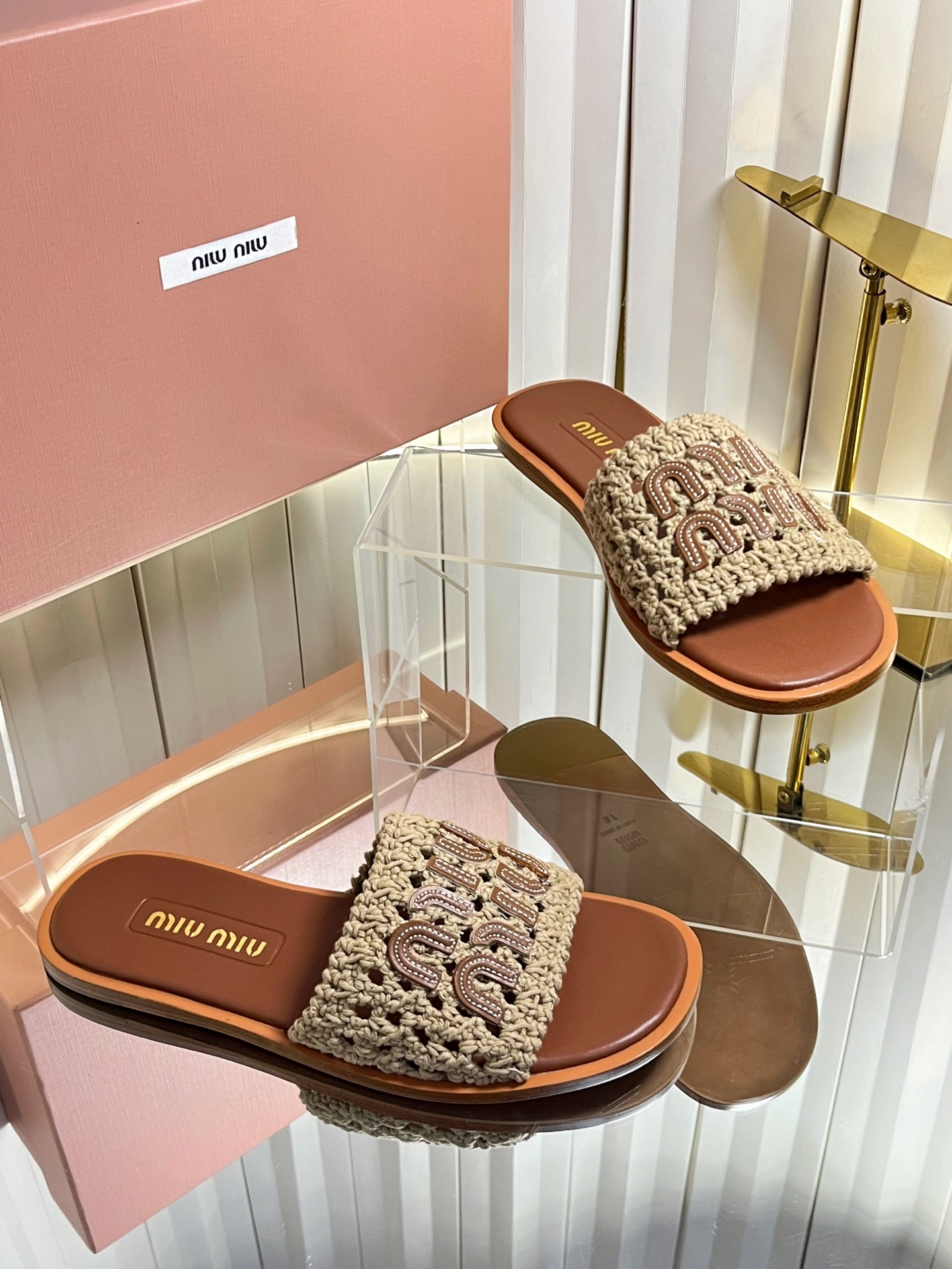 Miu Miu Woven Logo Slides