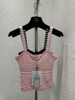 Chanel Clothing Tank Tops&Camis Pink Knitting Spring/Summer Collection